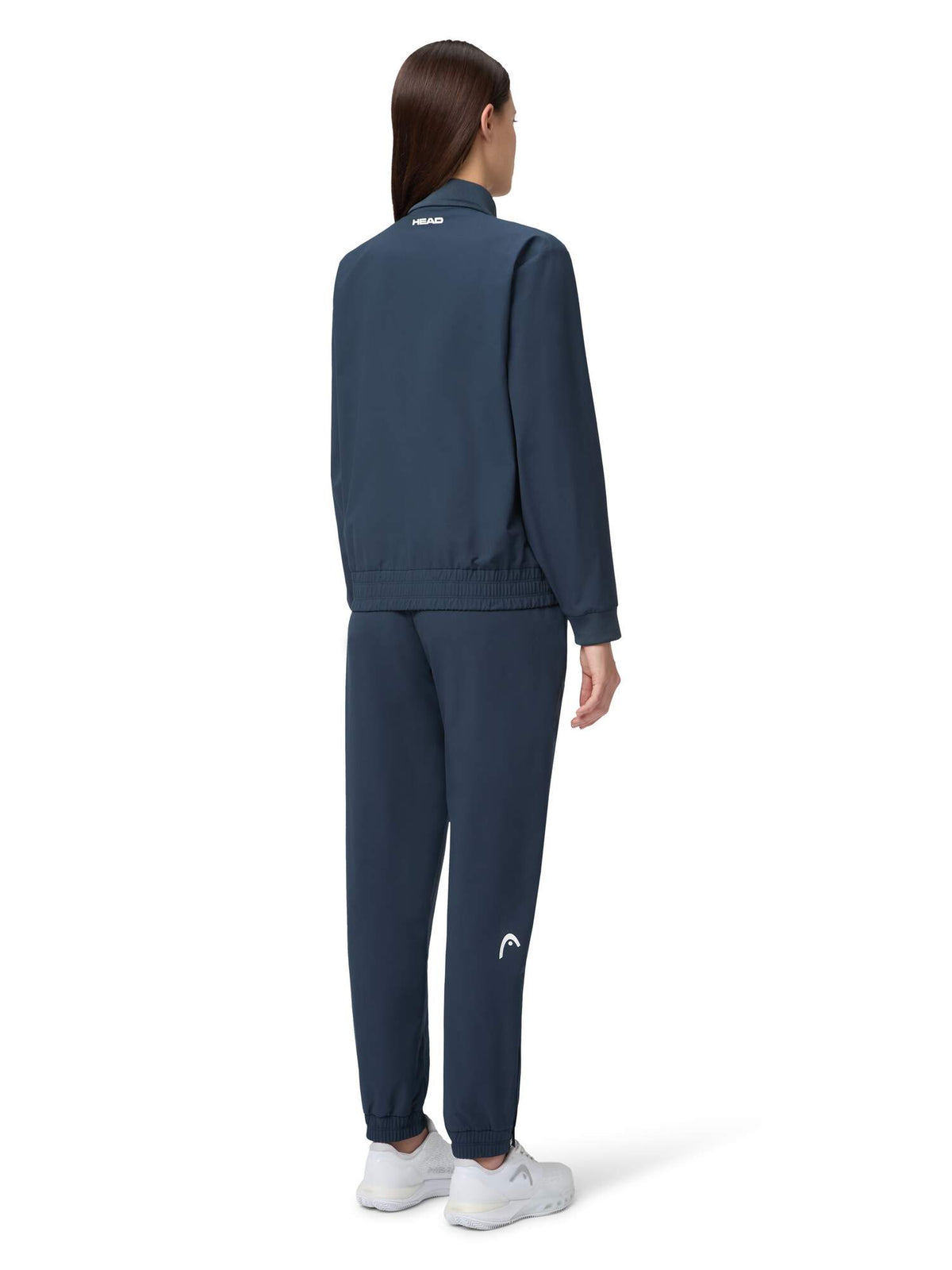 HEAD BREAKER Womens Tennis Jacket in Navy - model back view