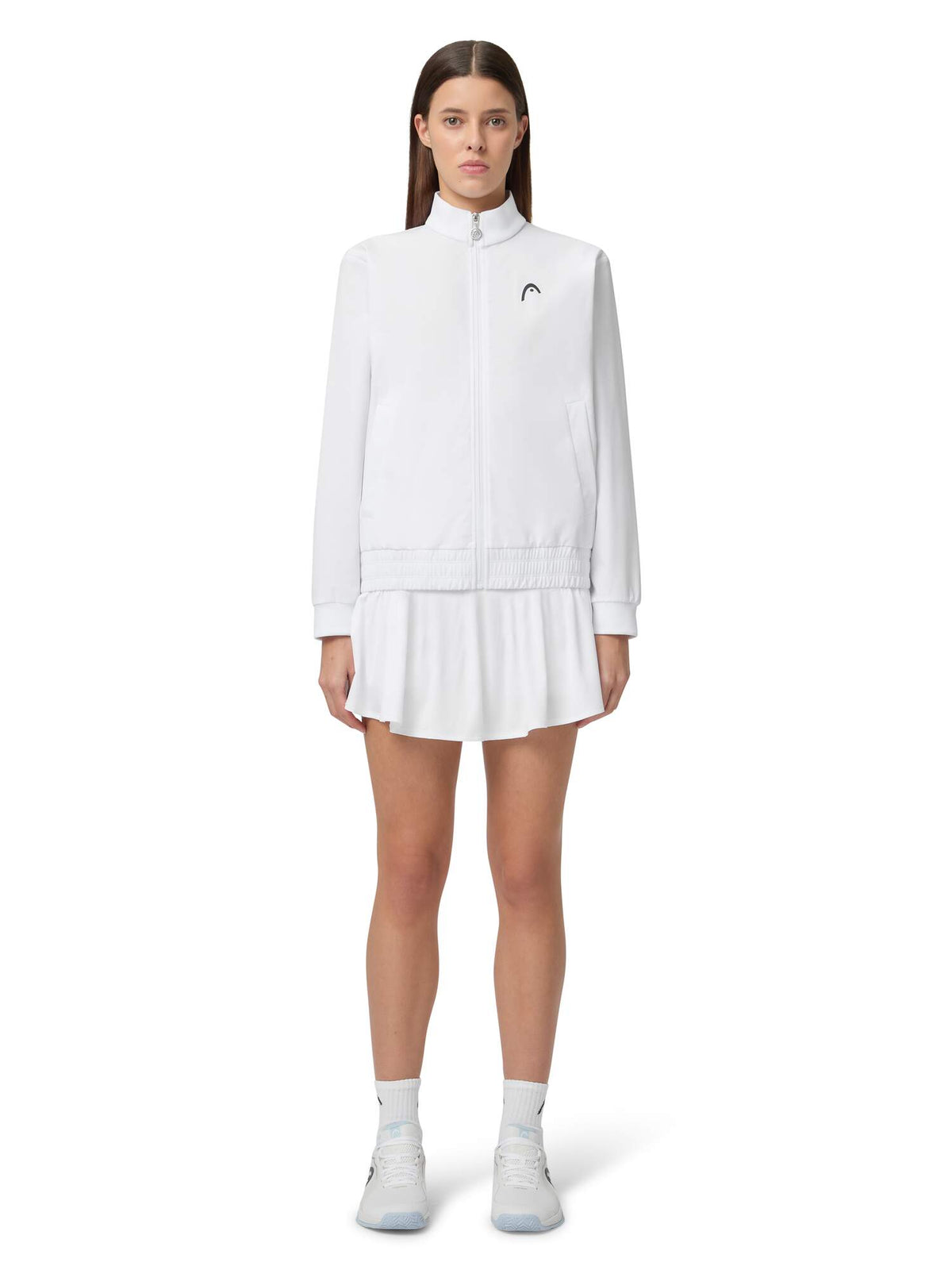 HEAD BREAKER Womens Tennis Jacket in White - model front view