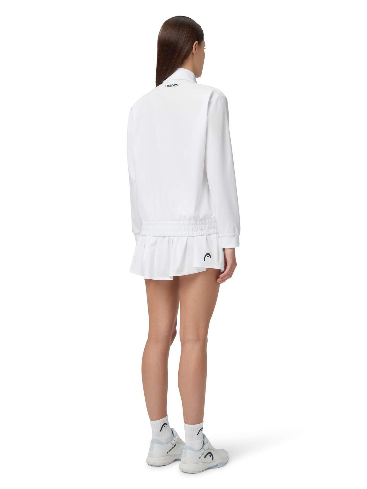HEAD BREAKER Womens Tennis Jacket in White - model back view