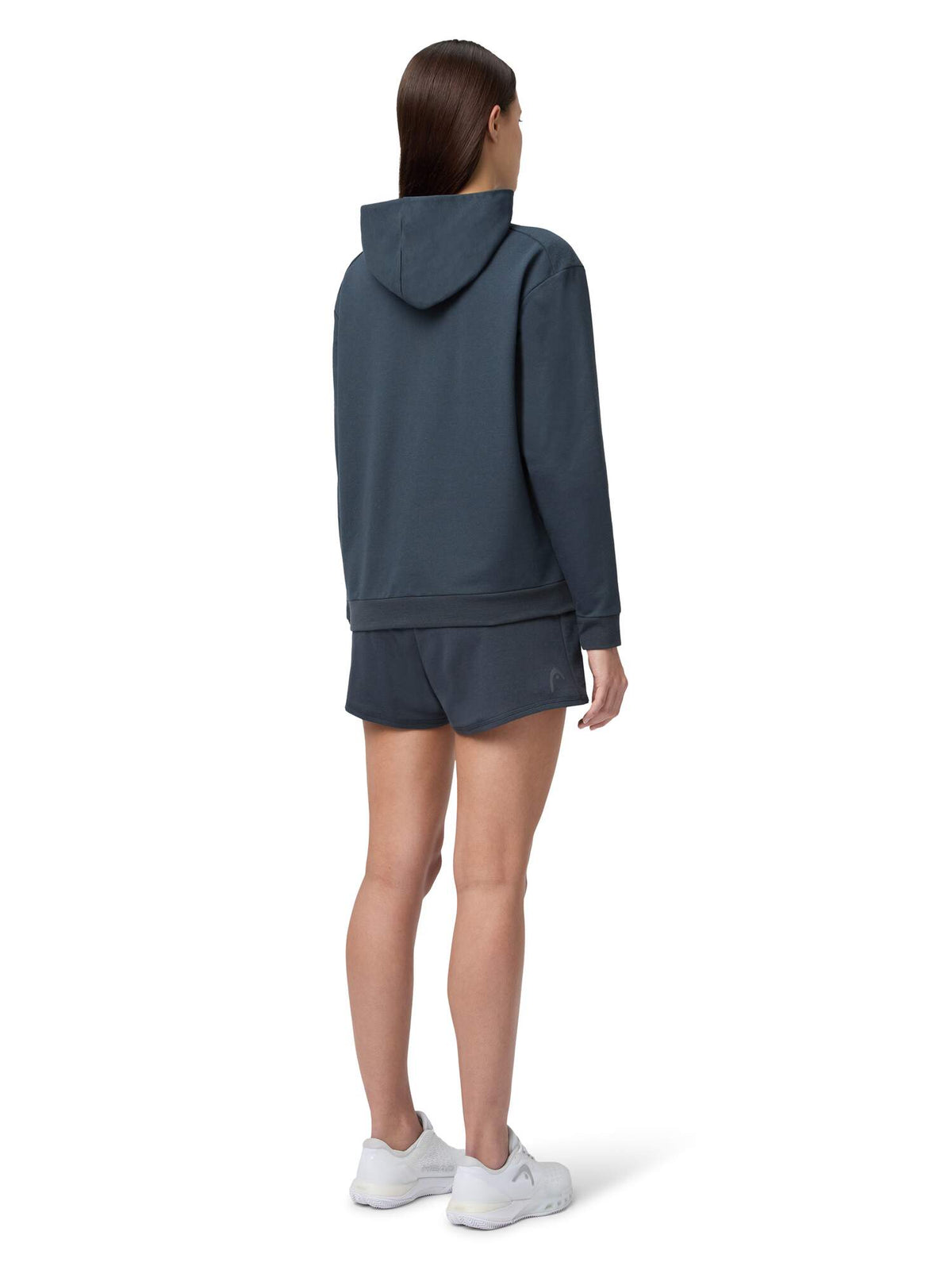 HEAD RALLY Full-Zip Womens Tennis Hoodie in Navy - model back view