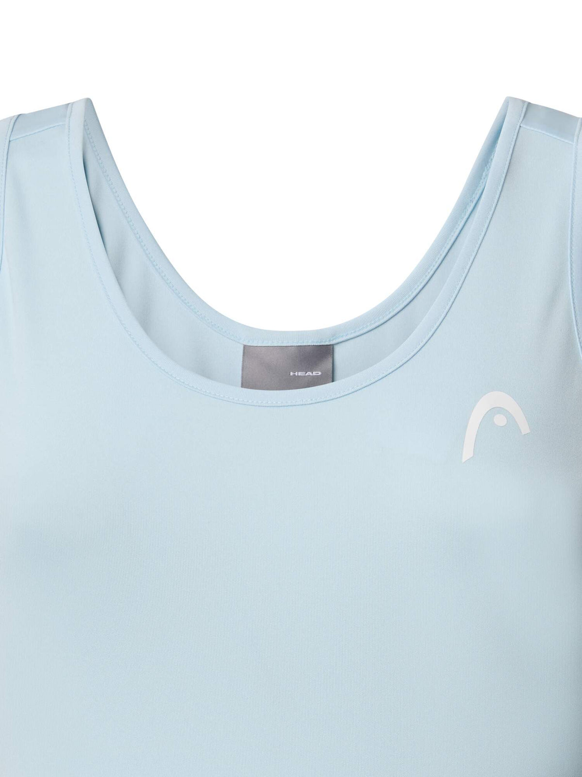 HEAD SPIRIT II Womens Tennis Tank Top in Light Blue - neckline detail