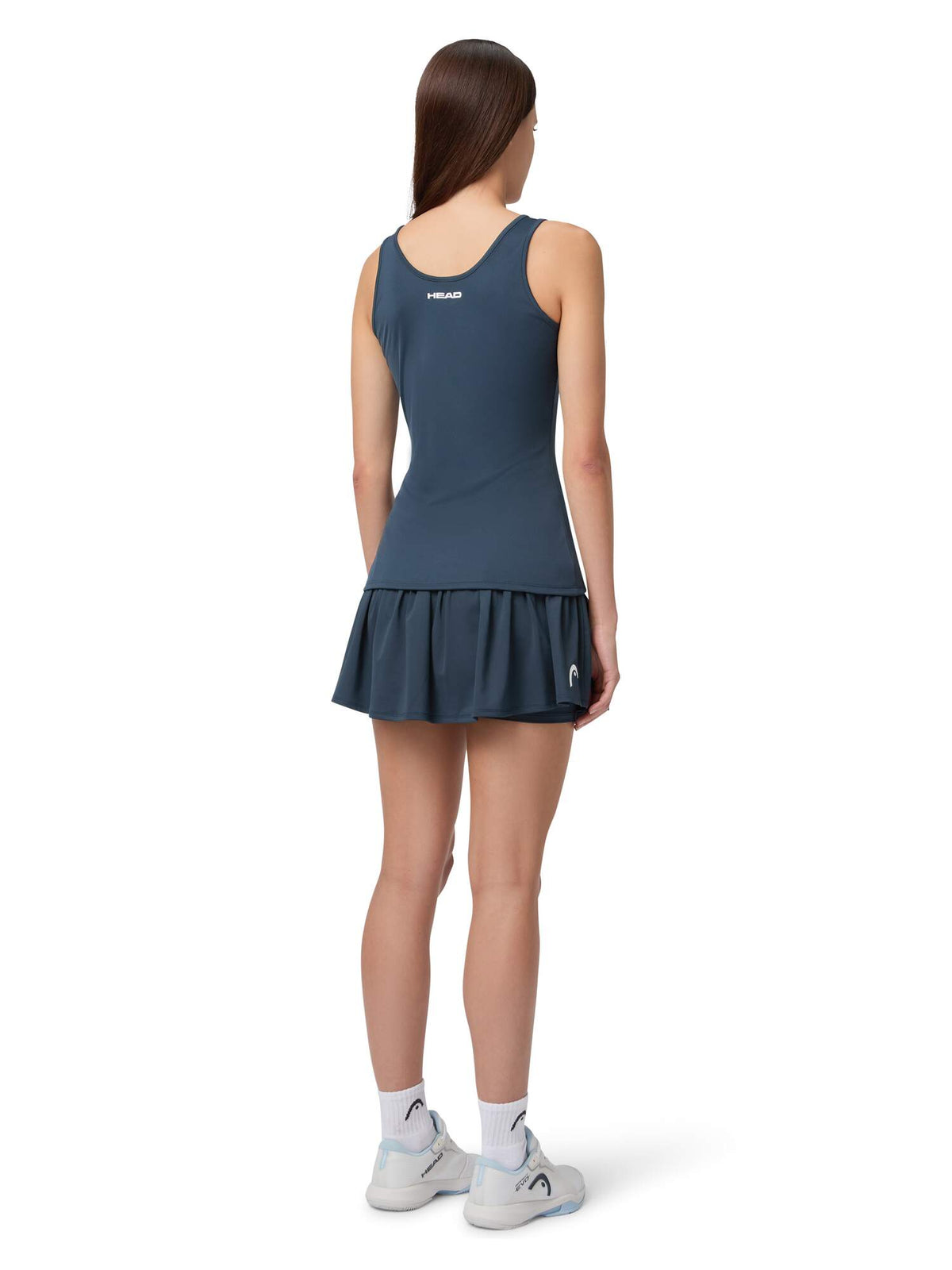 HEAD SPIRIT II Womens Tennis Tank Top in Navy - model back view