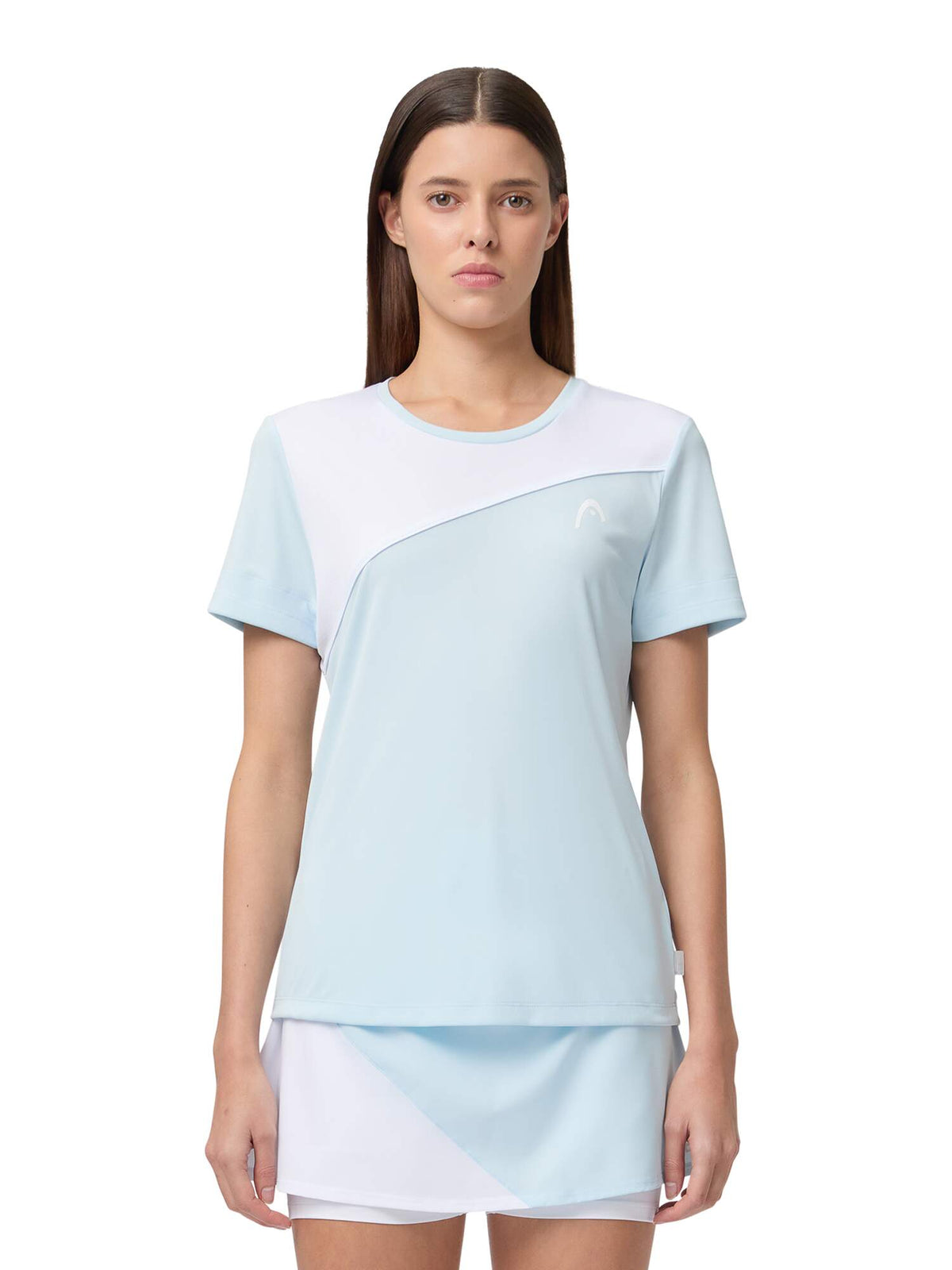 HEAD TIE-BREAK Tennis T-Shirt Womens in Light Blue/White - lifestyle