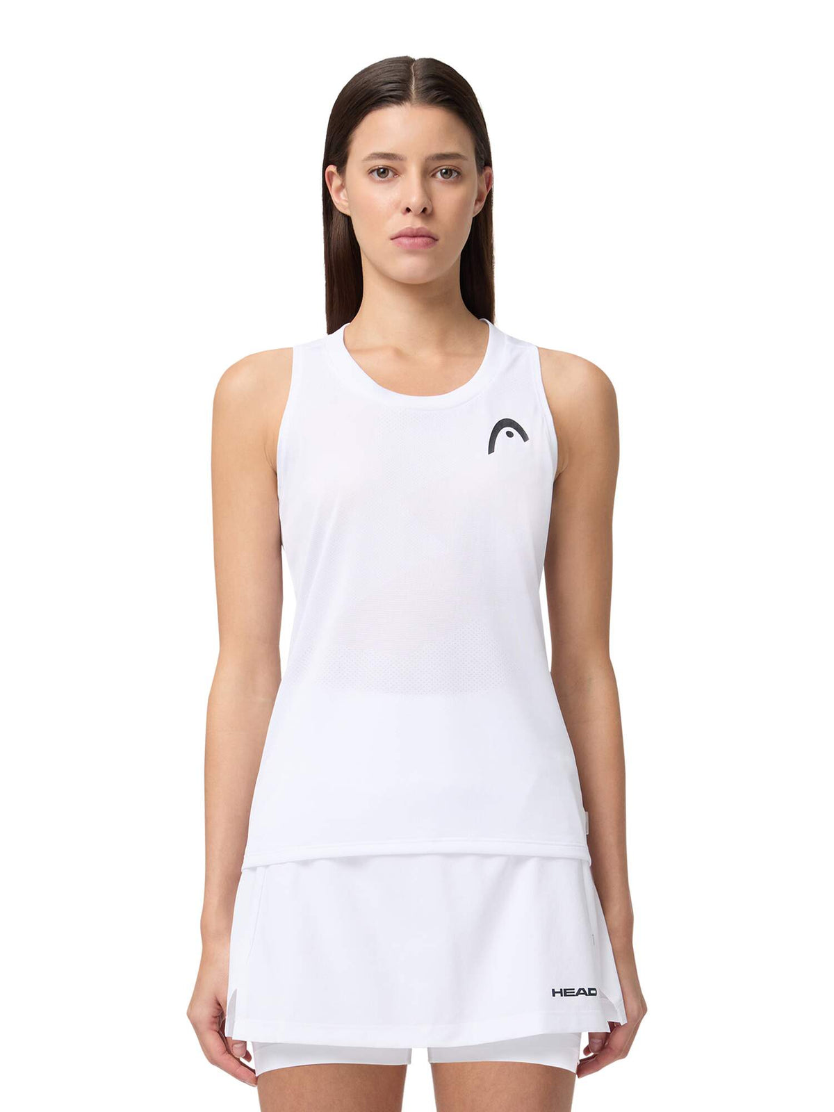 HEAD PRO Womens Tennis Tank Top in White - model three quarter view