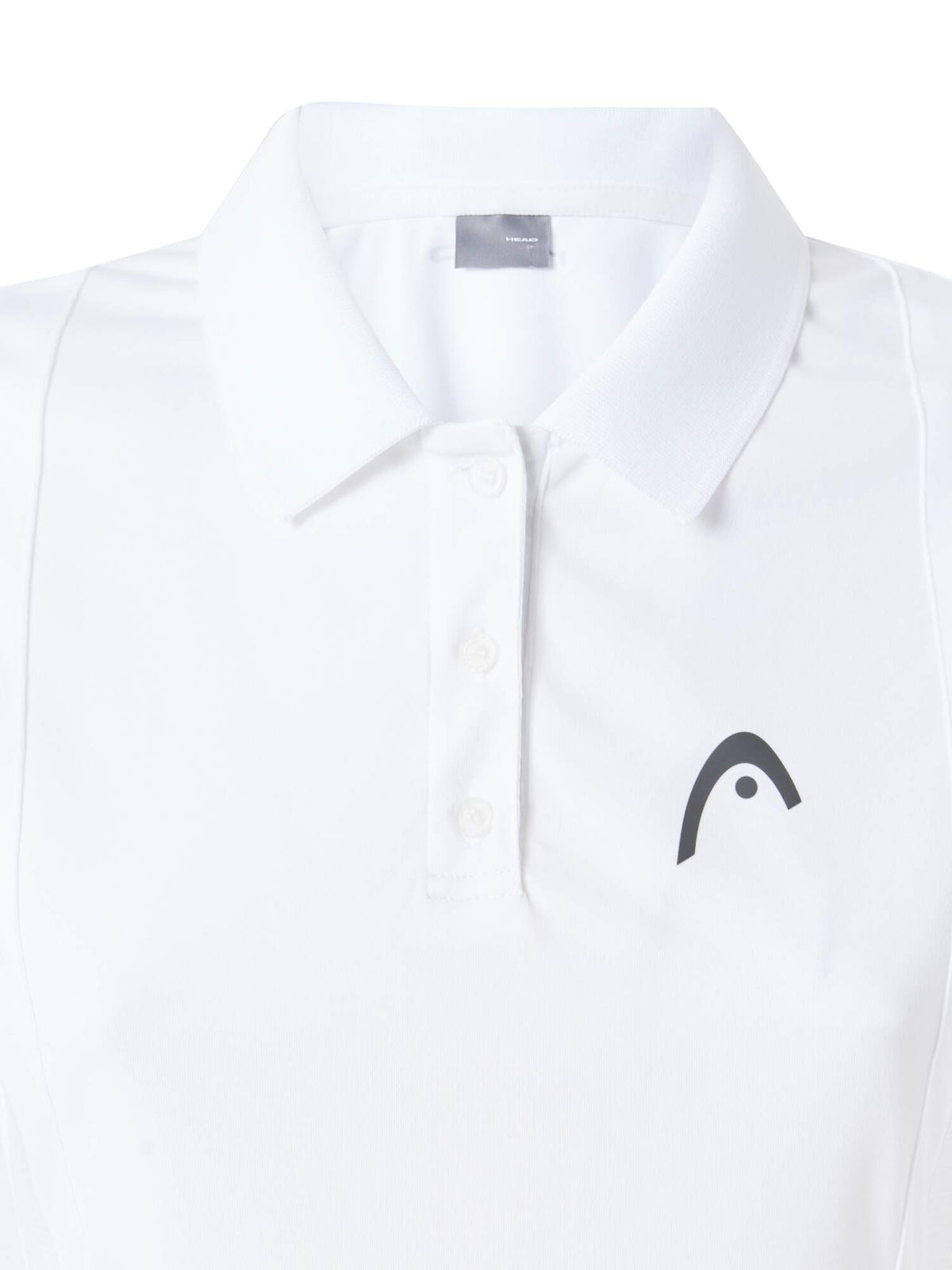 HEAD CLUB 25 TECH Womens Tennis Polo Shirt in White - collar detail
