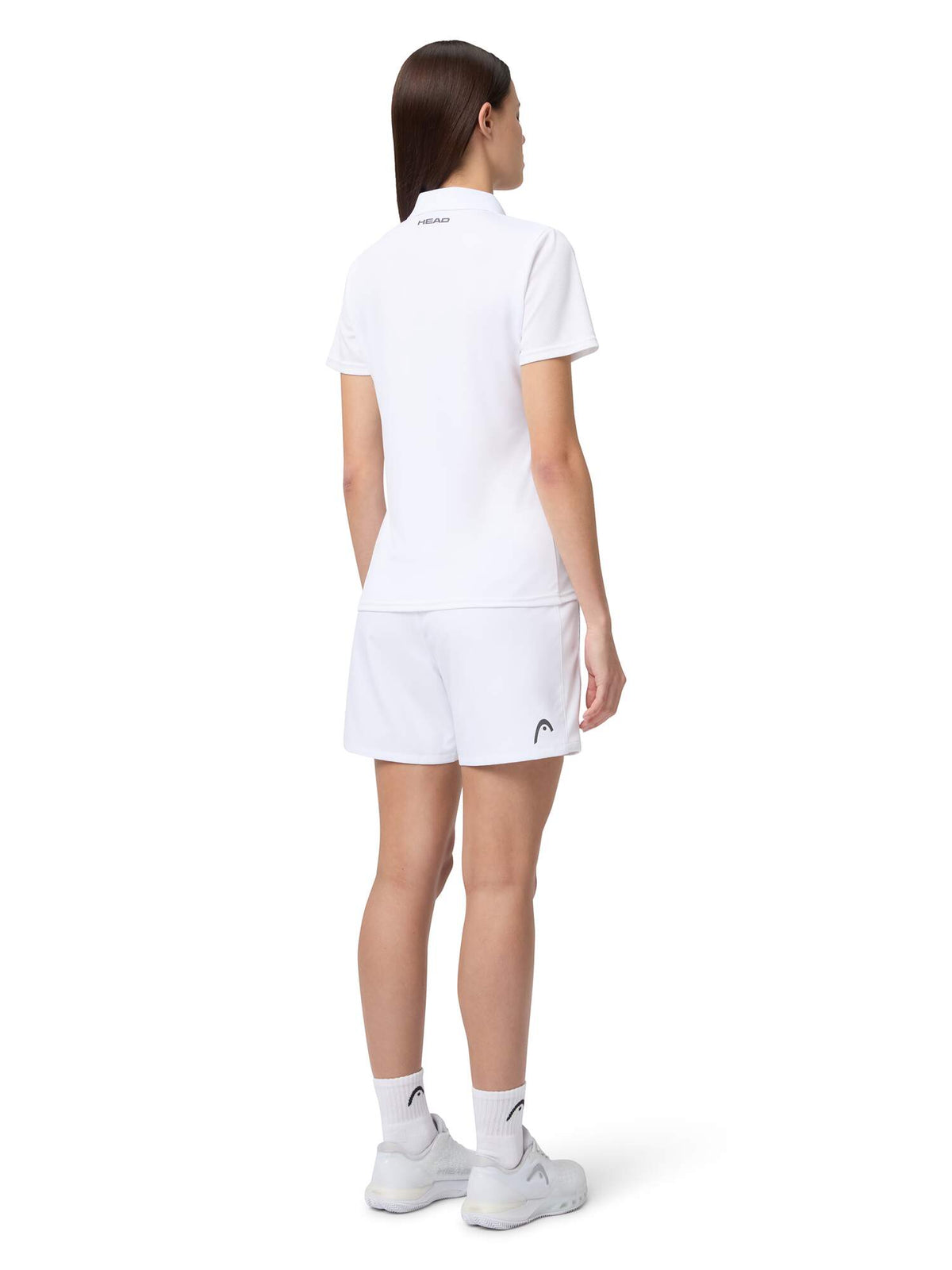 HEAD CLUB 25 TECH Womens Tennis Polo Shirt in White - model back view