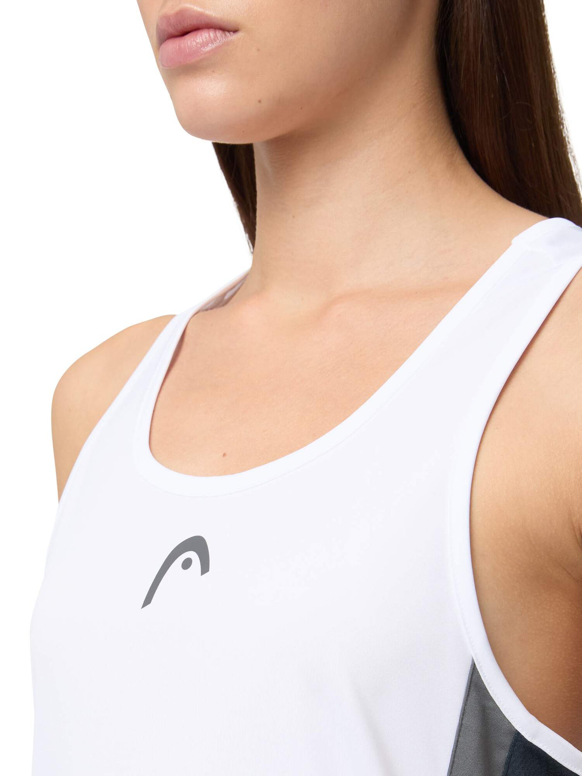 HEAD CLUB 25 TECH Womens Tennis Tank Top in White - model detail