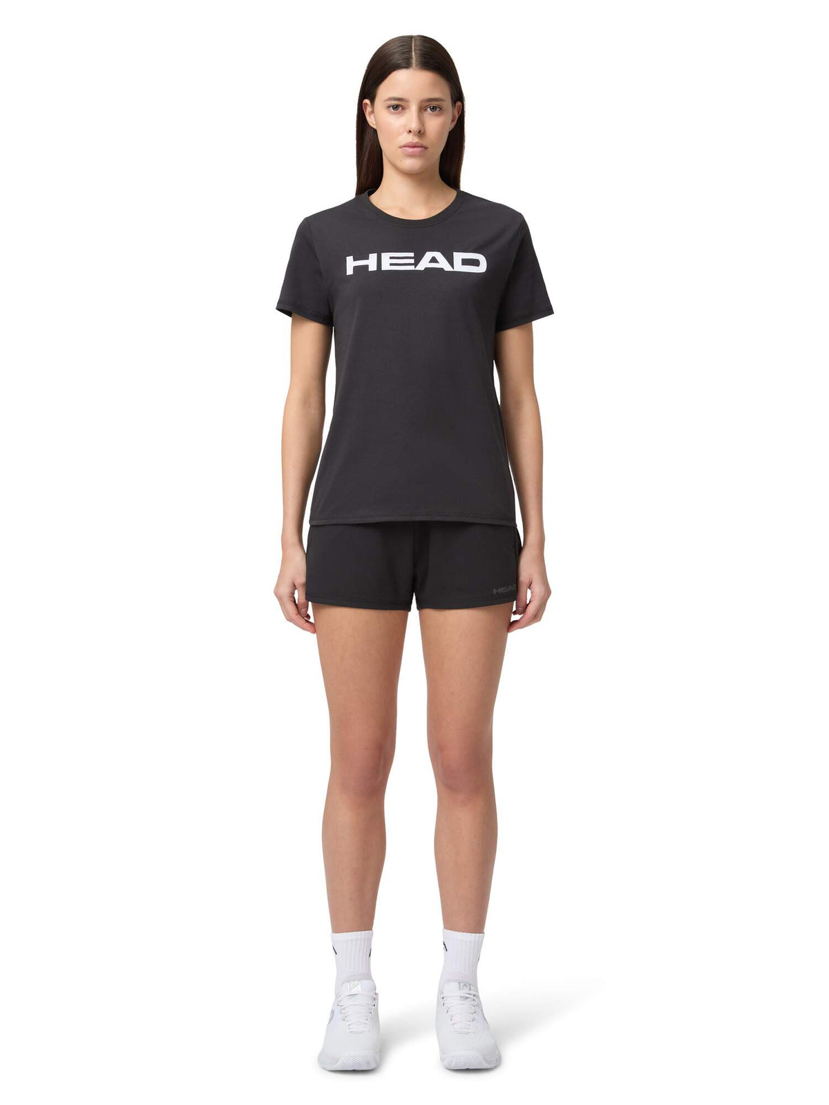 HEAD CLUB ORIGINAL Womens Tennis T-Shirt in Black - model front view