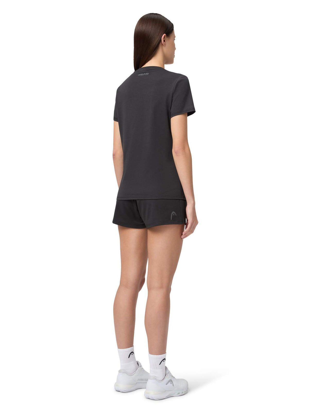 HEAD CLUB ORIGINAL Womens Tennis T-Shirt in Black - model back view