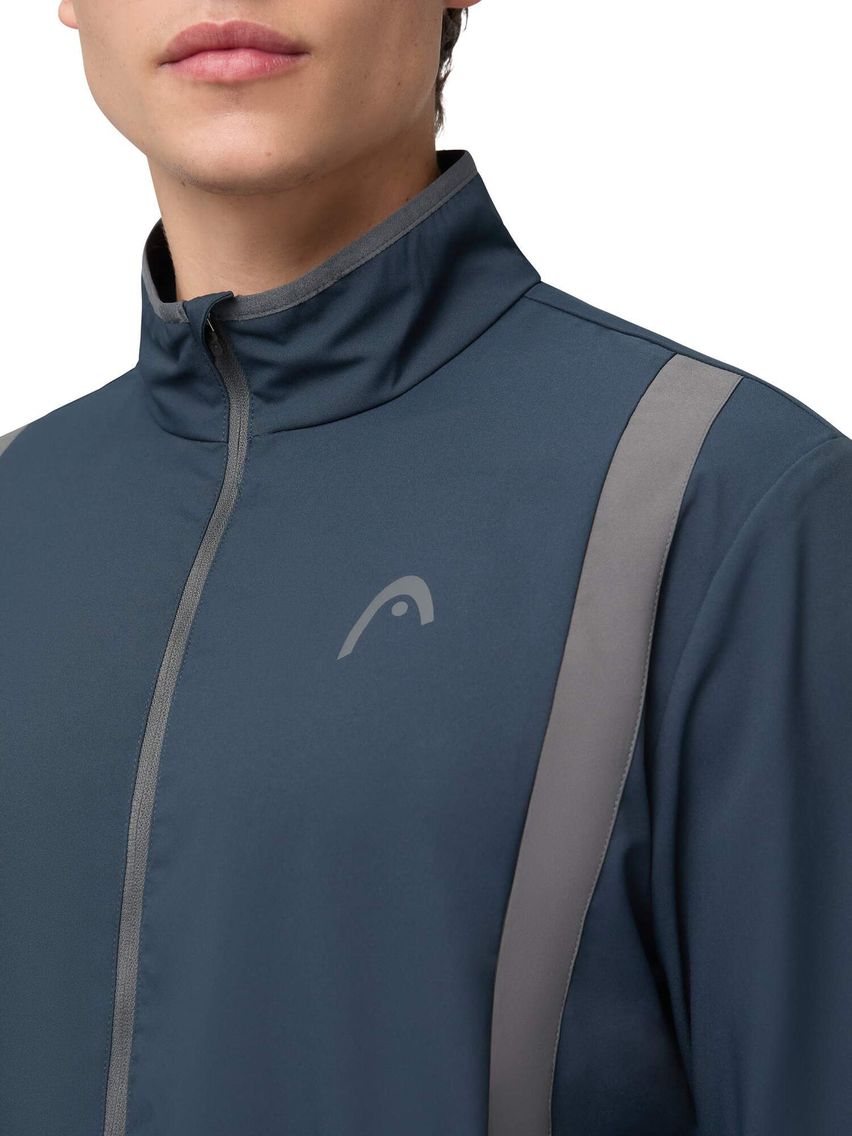 HEAD CLUB 25 Mens Tennis Jacket, Navy in Navy - collar detail
