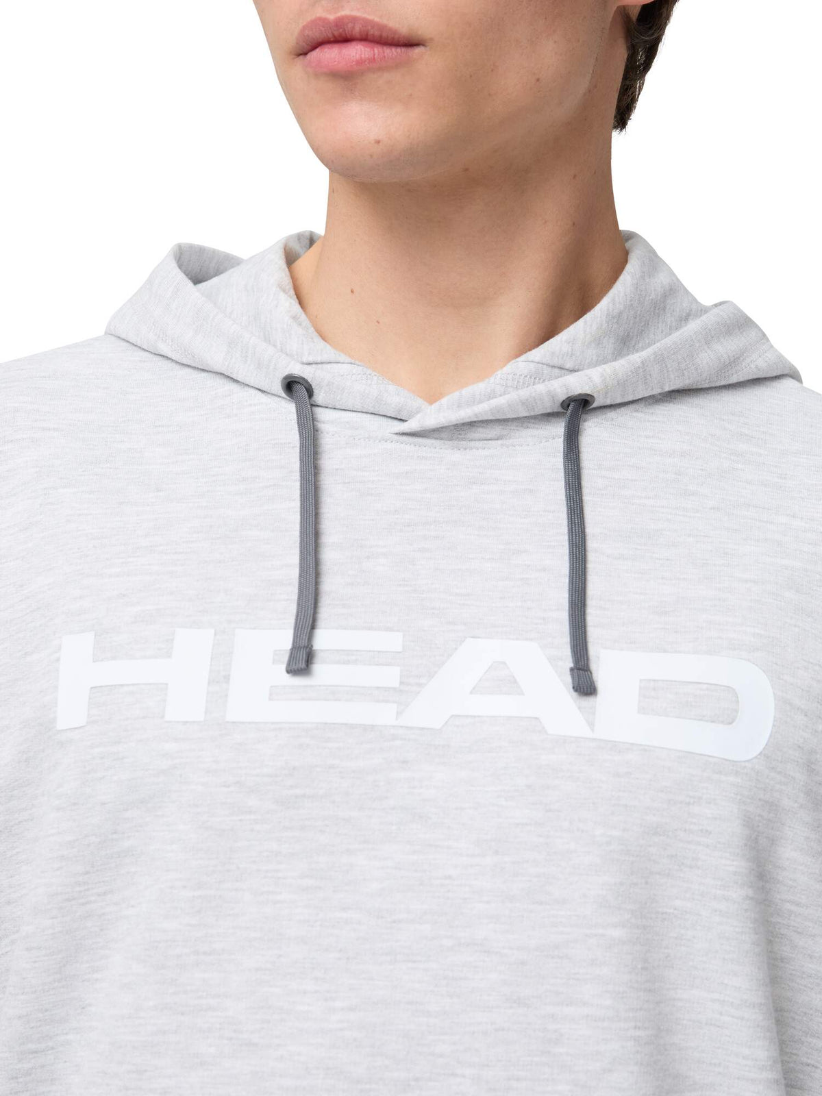 HEAD CLUB ORIGINAL Mens Tennis Hoodie in Grey Melange - model detail