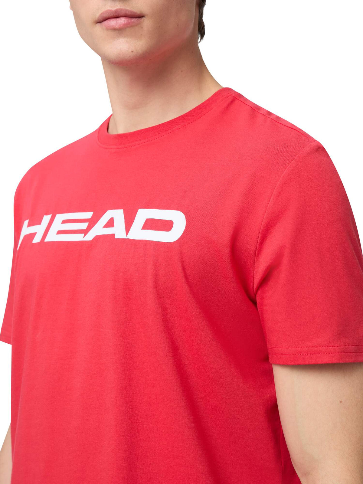 HEAD CLUB ORIGINAL Mens Tennis T-Shirt in Red - model close-up