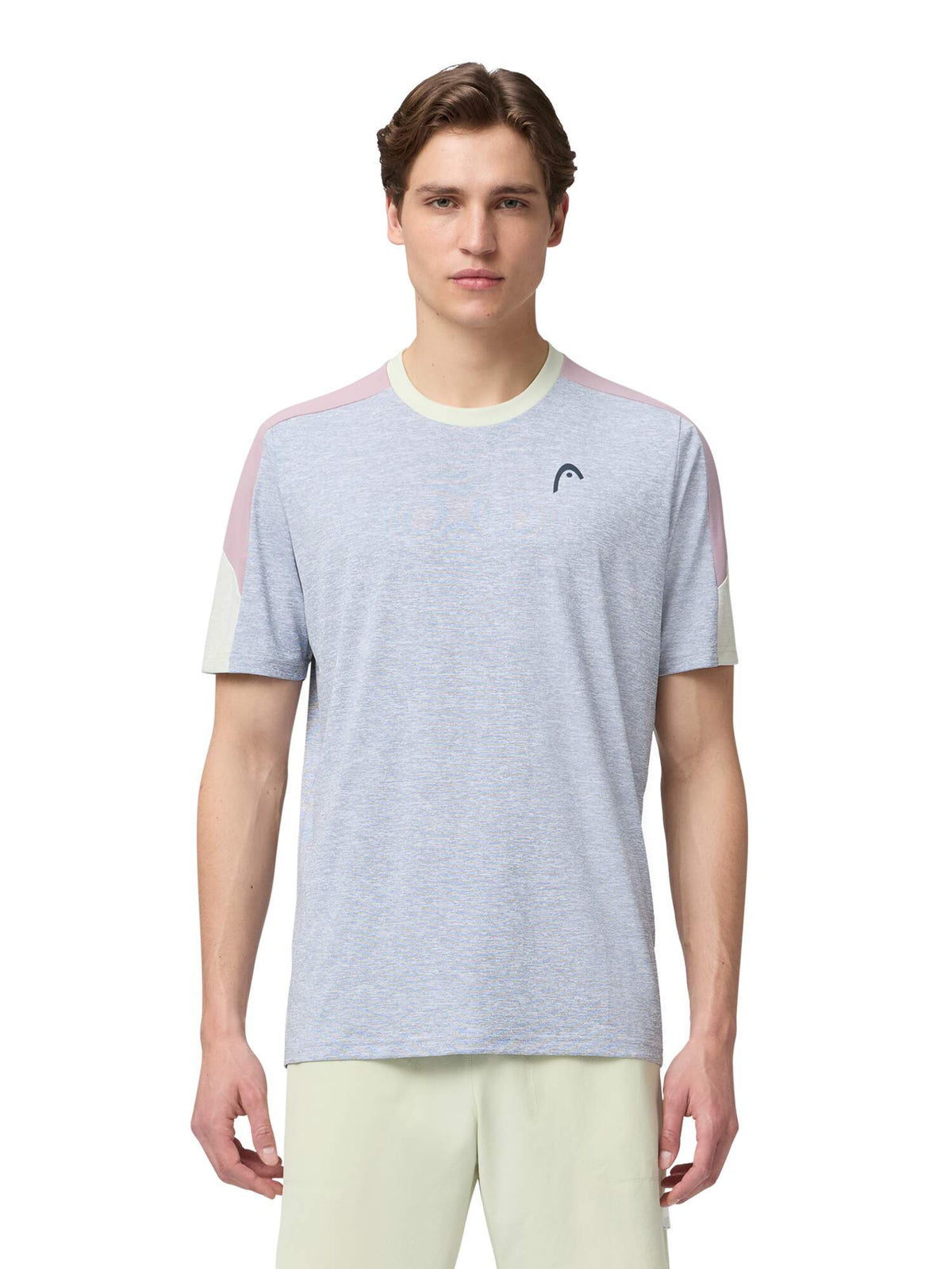 HEAD PLAY Tech Mens Tennis T-Shirt in Slate - model front view