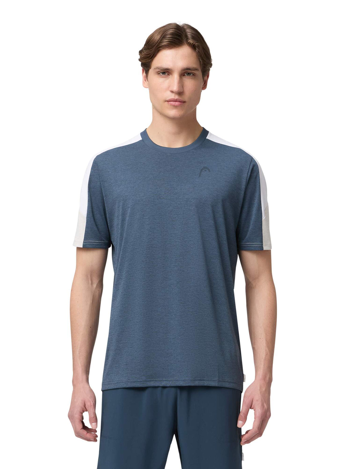 HEAD PLAY Tech Mens Tennis T-Shirt in Navy - model front view