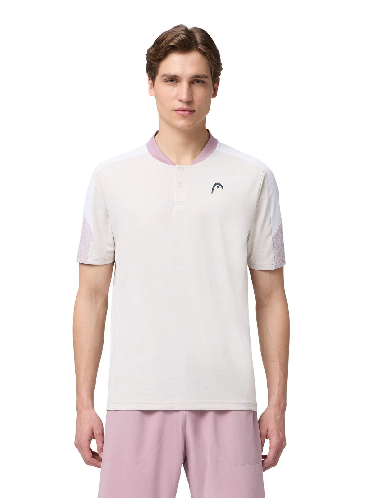 HEAD PLAY Tech Mens Tennis Polo Shirt in White - model front view