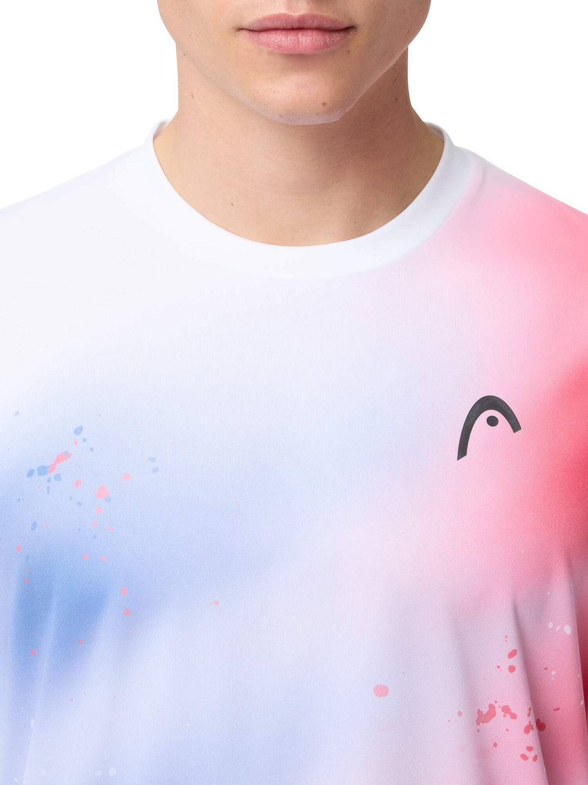 HEAD TOPSPIN Mens Tennis T-Shirt in Royal Blue Print - model detail