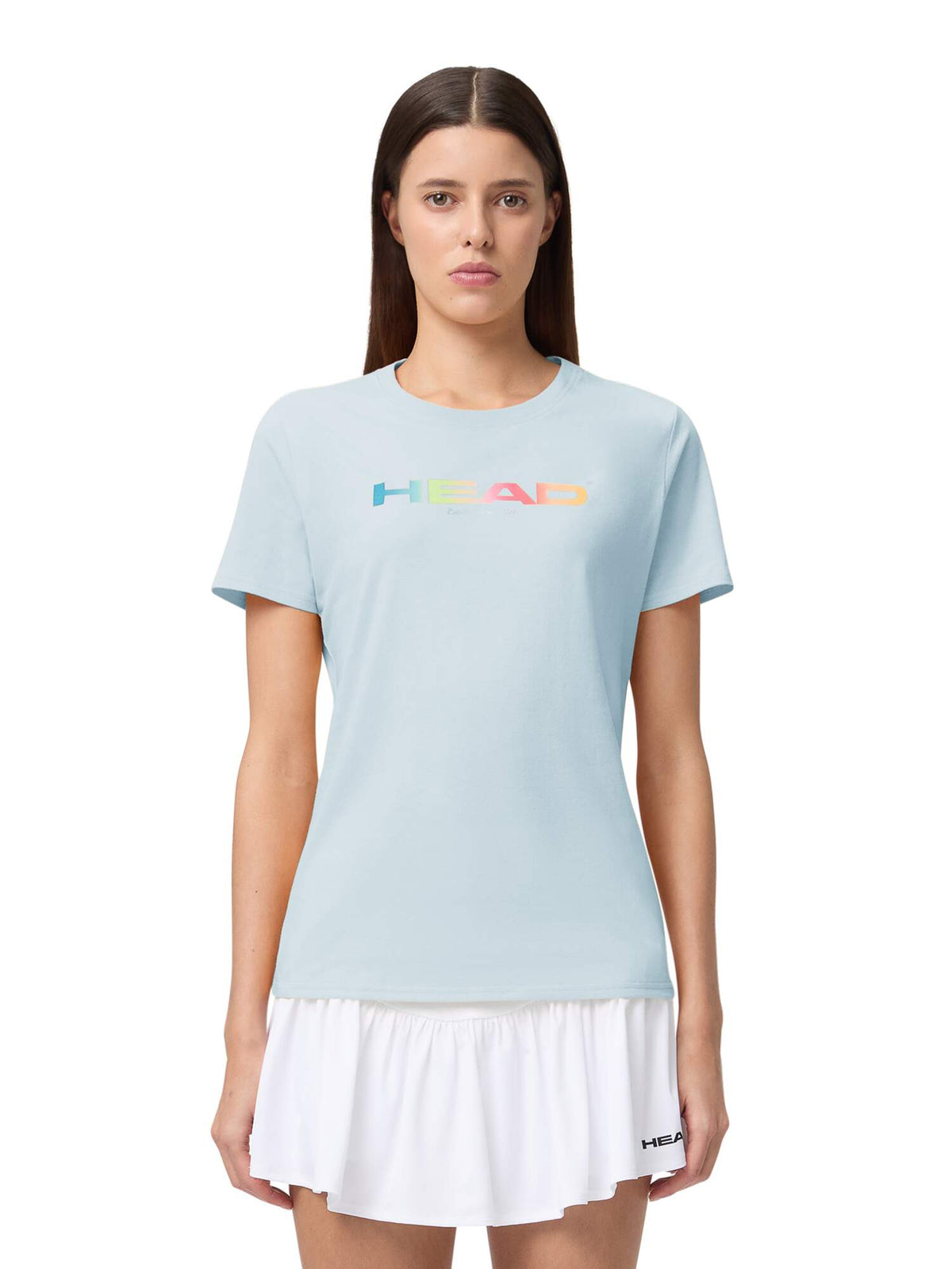 HEAD RAINBOW Womens Tennis T-Shirt in Light Blue - lifestyle close