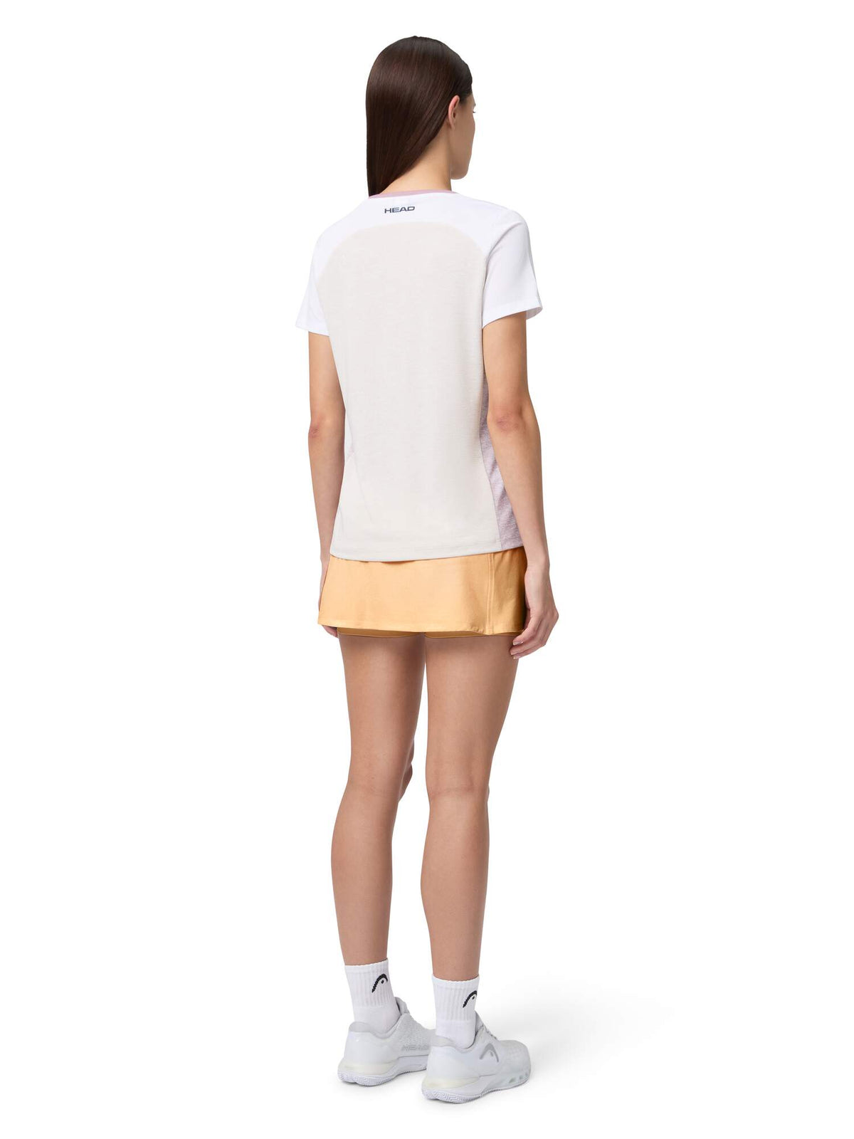 HEAD PRO Womens Tennis Skort in Apricot - model back view