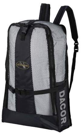 Dacor Mesh Backpack Dive Bag, Black - back view