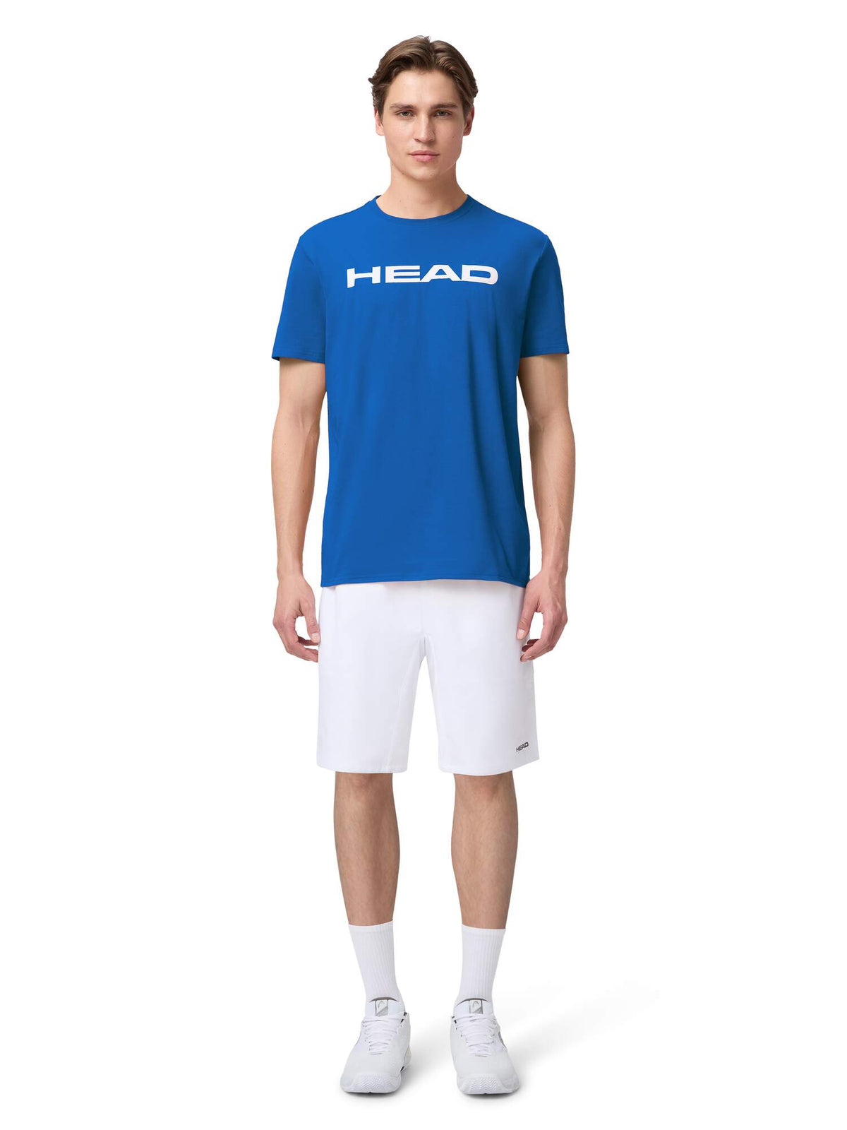 HEAD CLUB BASIC Mens Tennis T-Shirt, Royal Blue XXL in Royal Blue - model front view