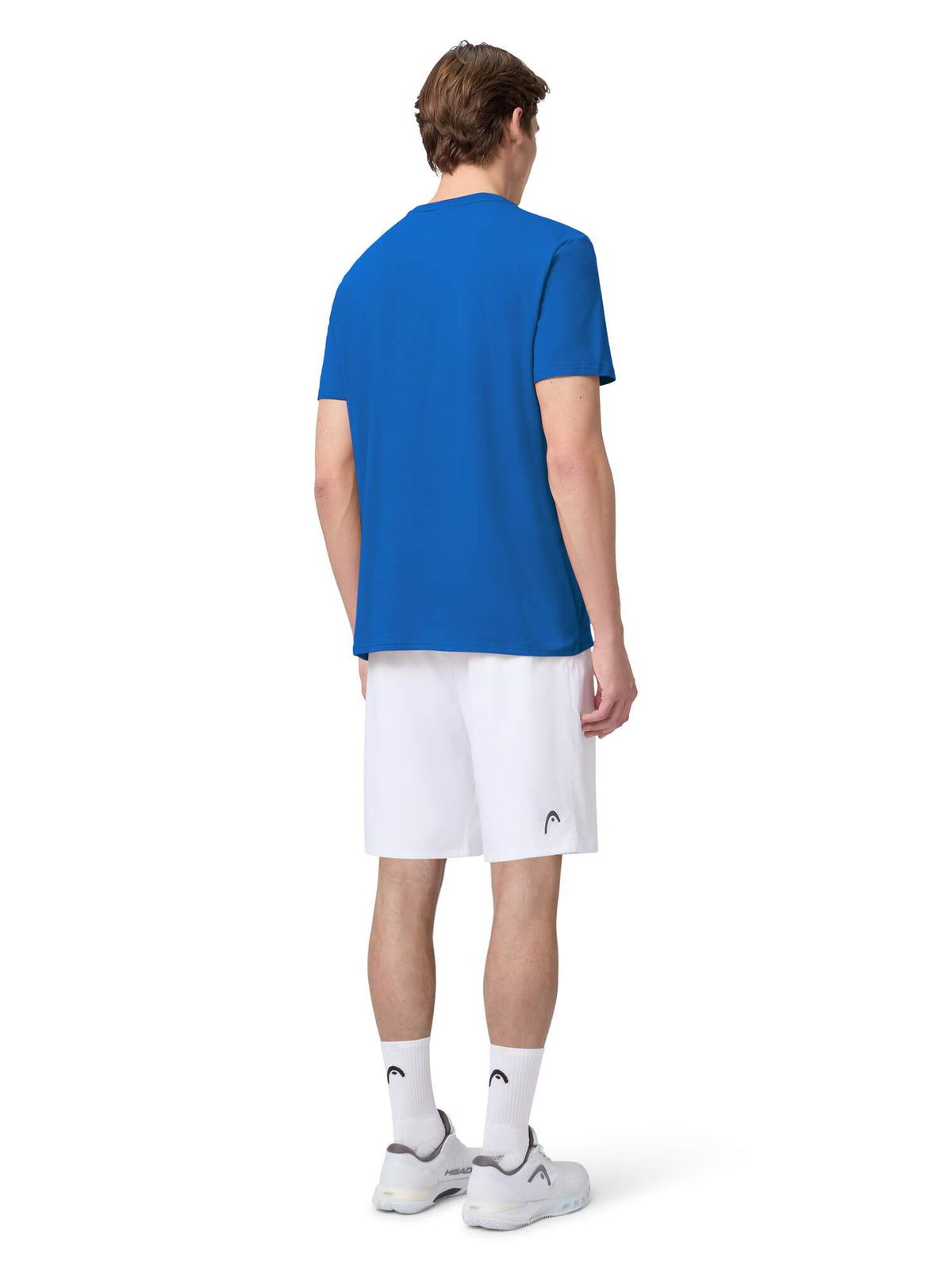 HEAD CLUB BASIC Mens Tennis T-Shirt, Royal Blue XXL in Royal Blue - model back view
