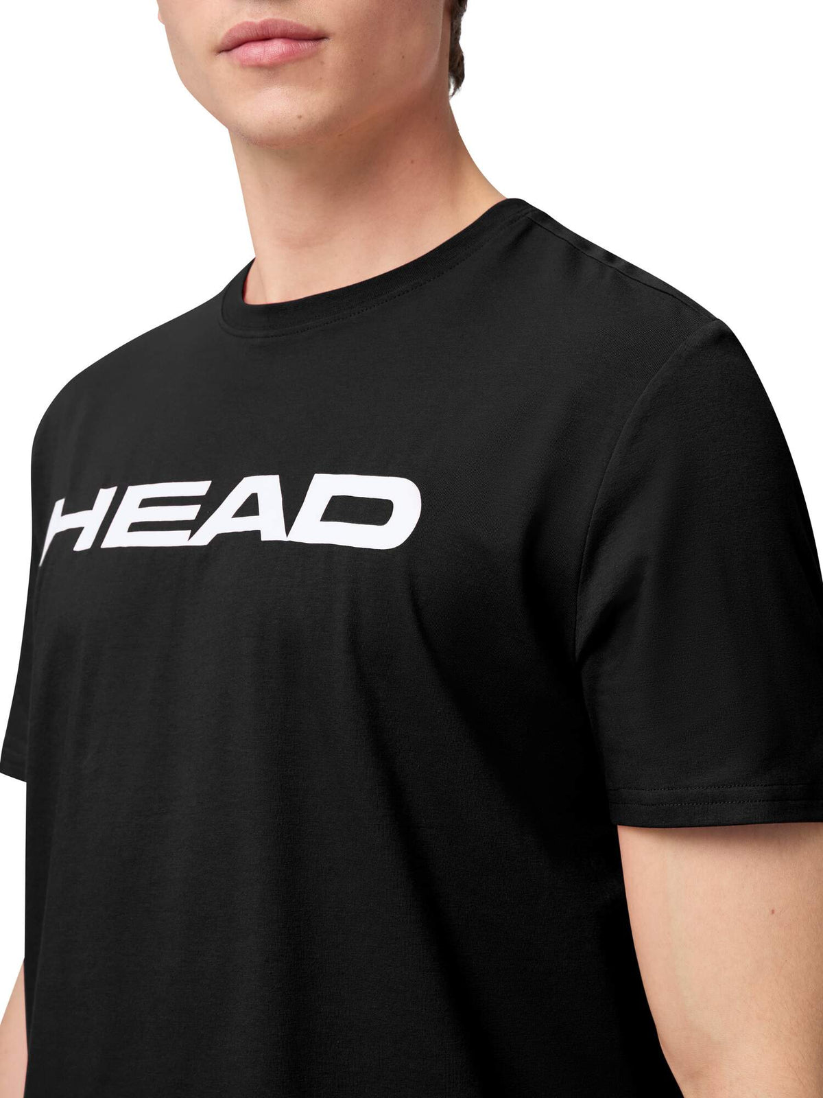HEAD CLUB ORIGINAL Mens Tennis T-Shirt in Black - model close-up