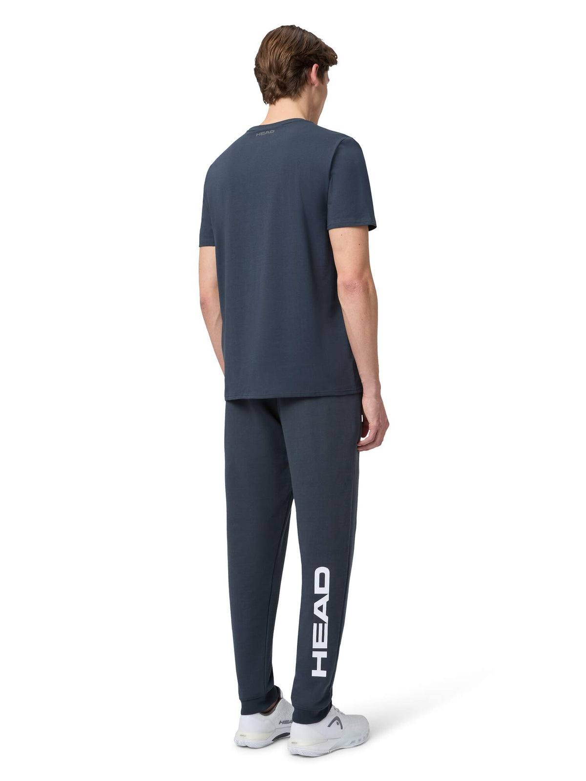 HEAD CLUB ORIGINAL Mens Tennis T-Shirt in Navy - model back view