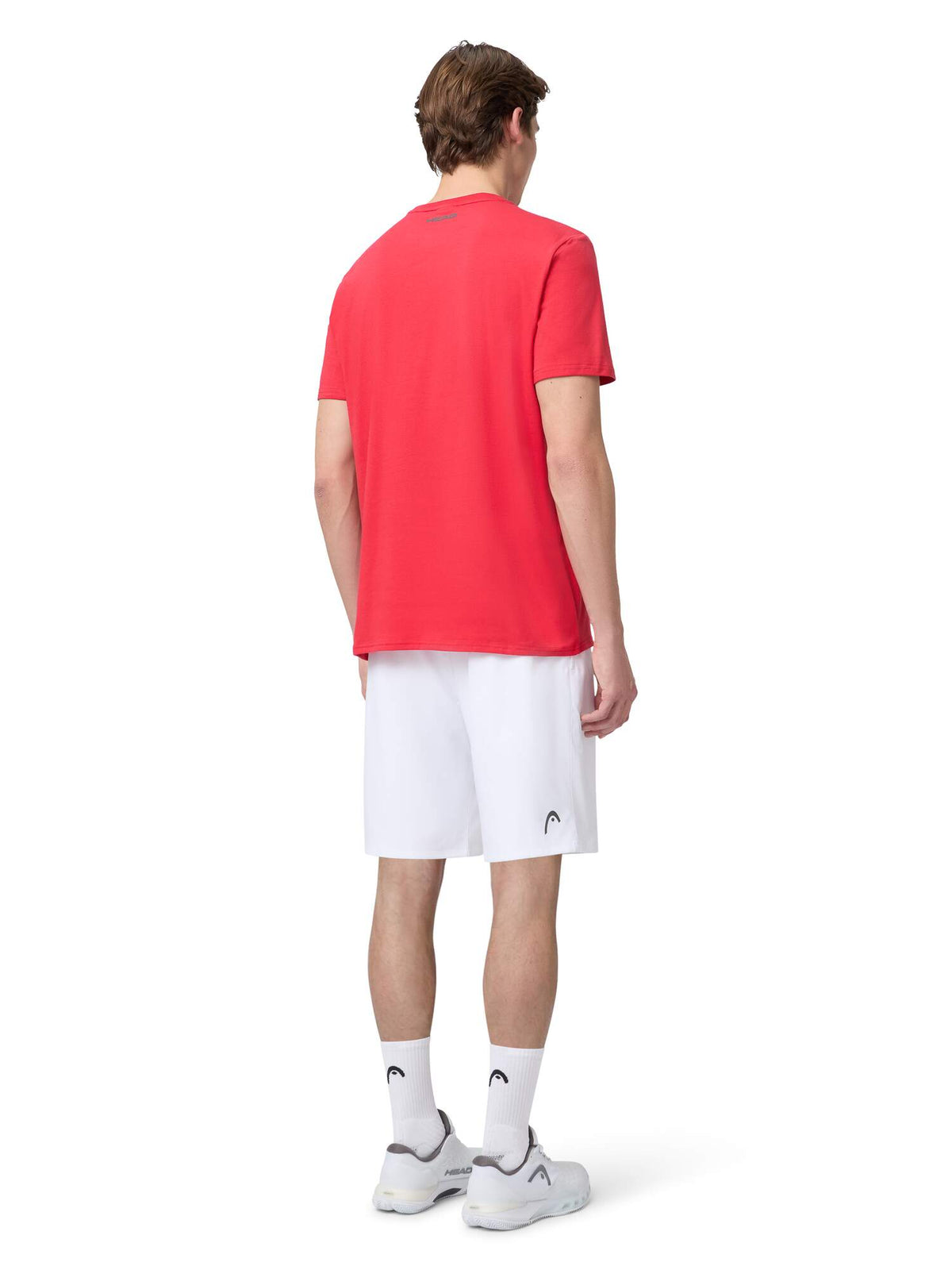HEAD CLUB ORIGINAL Mens Tennis T-Shirt in Red - model back view