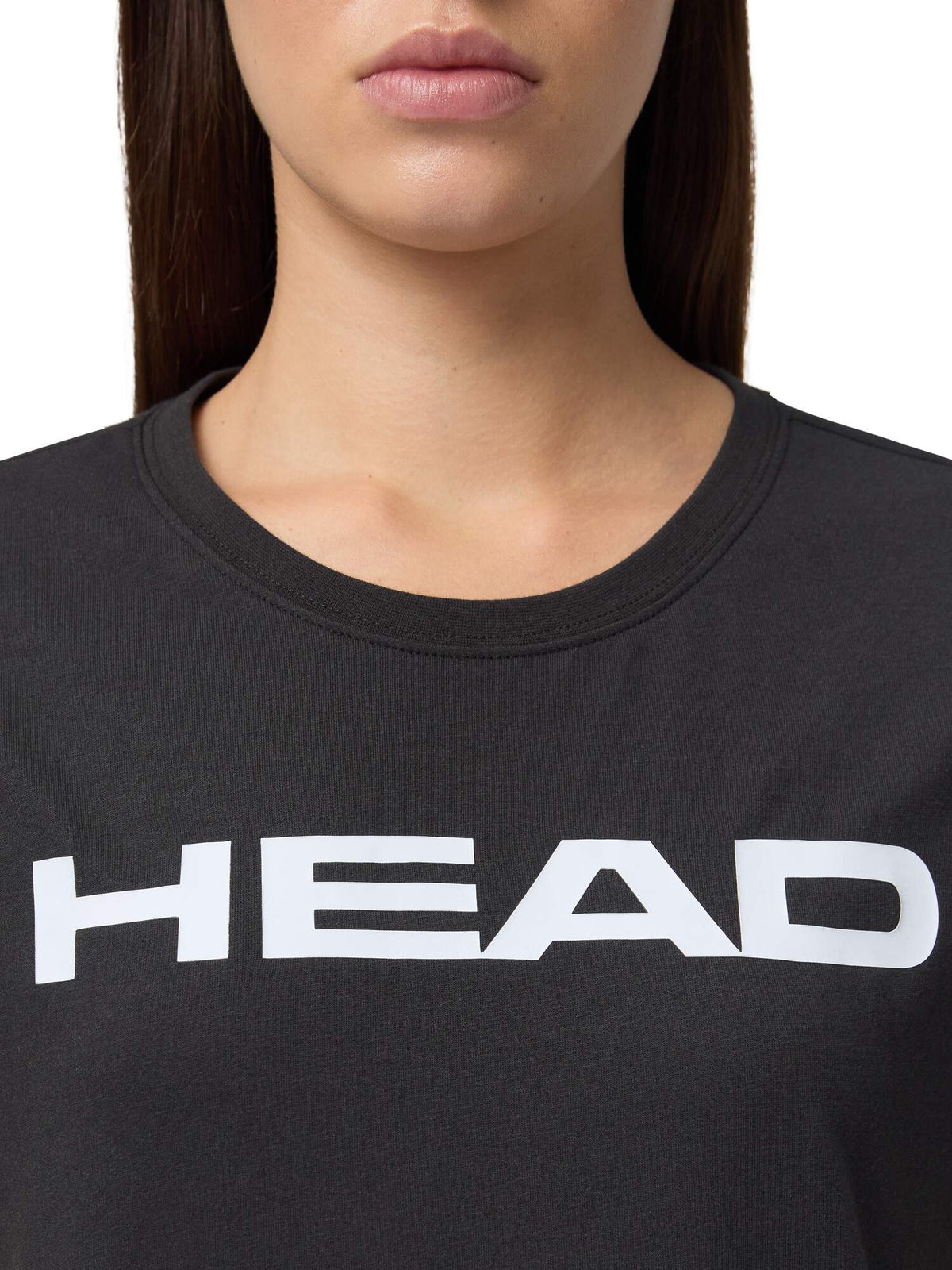 HEAD CLUB ORIGINAL Womens Tennis T-Shirt in Black - print detail