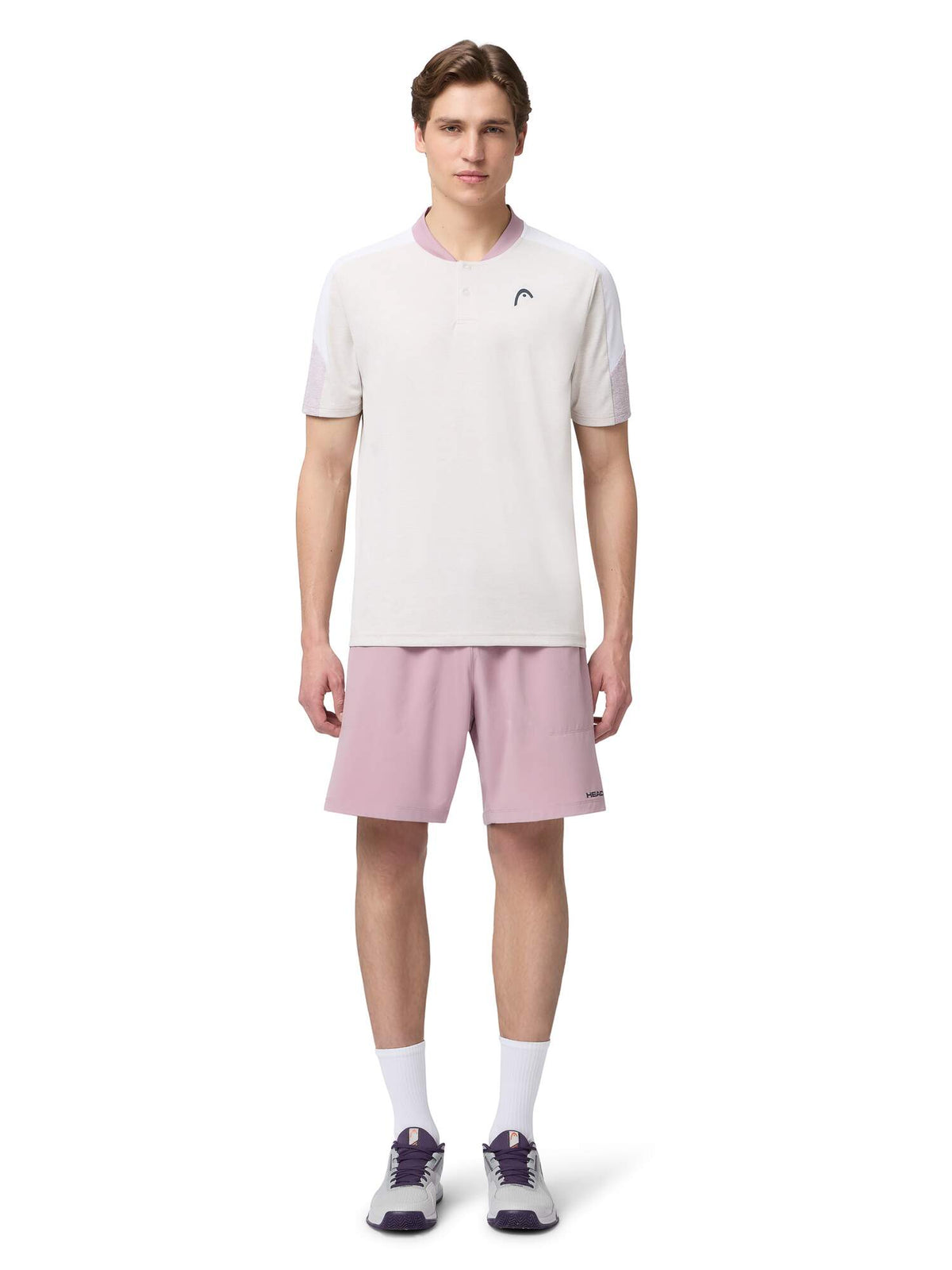 HEAD PLAY Tech Mens Tennis Polo Shirt in White - model front view