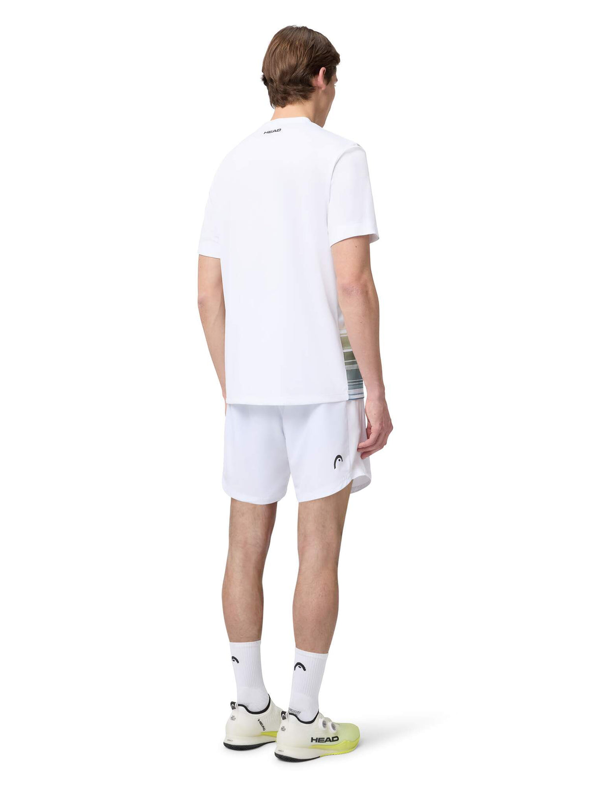 HEAD TOPSPIN Mens Tennis T-Shirt in Purple Print - model back view