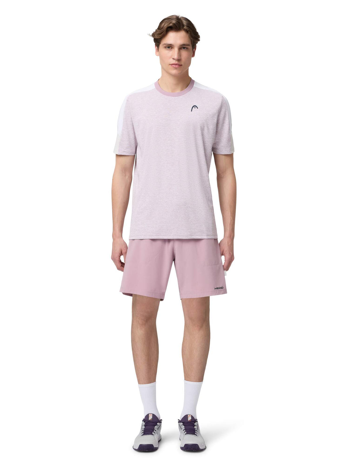 HEAD PLAY Mens Tennis Shorts in Dirty Lilac - lifestyle front