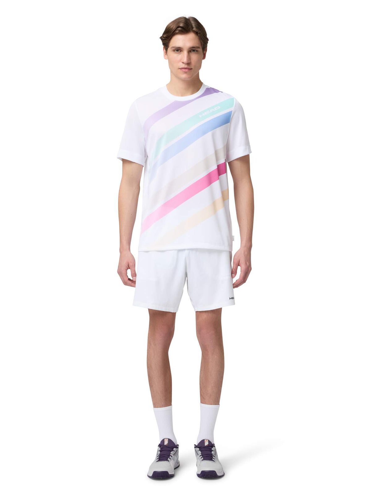 HEAD PLAY Mens Tennis Shorts in White - lifestyle front