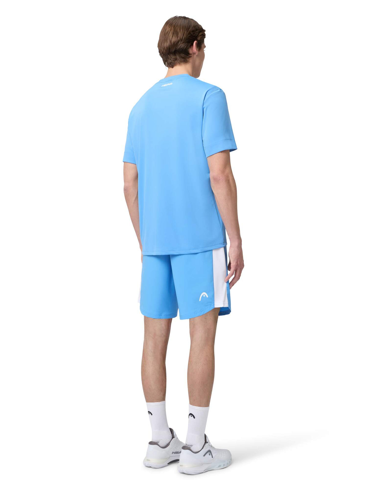 HEAD SLICE II Mens Tennis T-Shirt in Airforce Blue - model back view