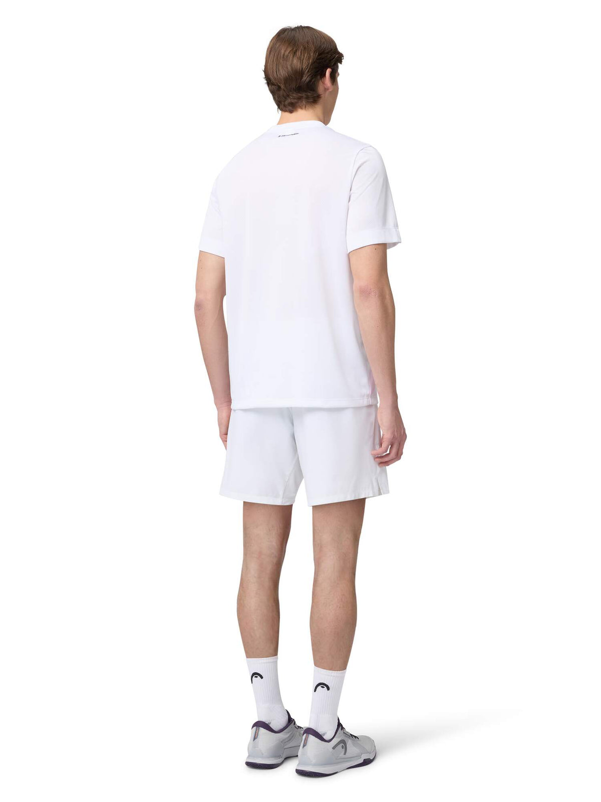 HEAD PRO Mens Tennis T-Shirt in White Print - model back view