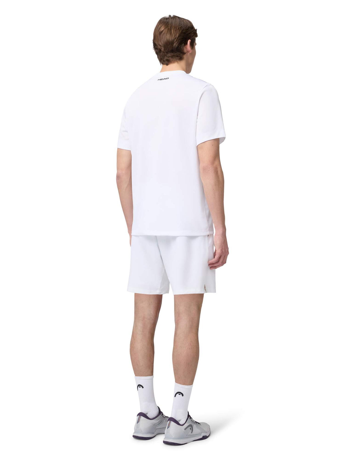 HEAD PRO Mens Tennis T-Shirt in Purple Print - model back view