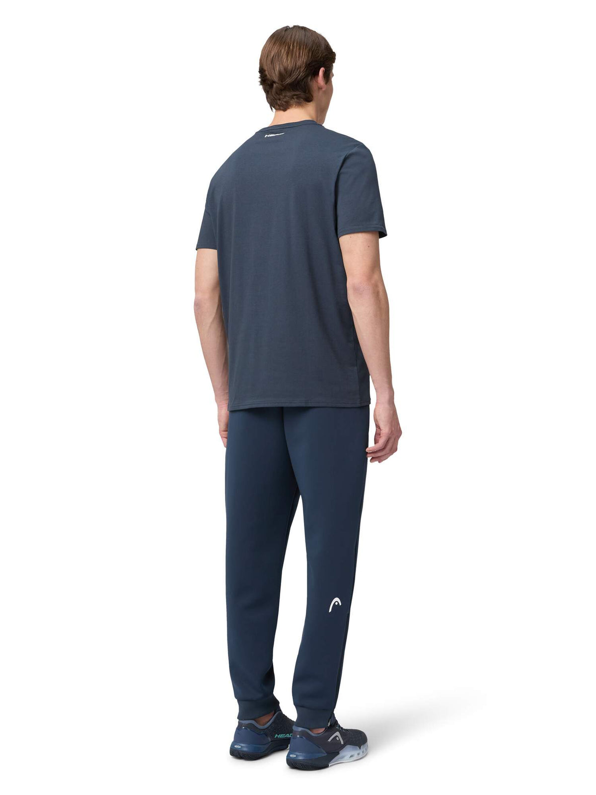 HEAD RAINBOW Mens Tennis T-Shirt in Navy - model back view