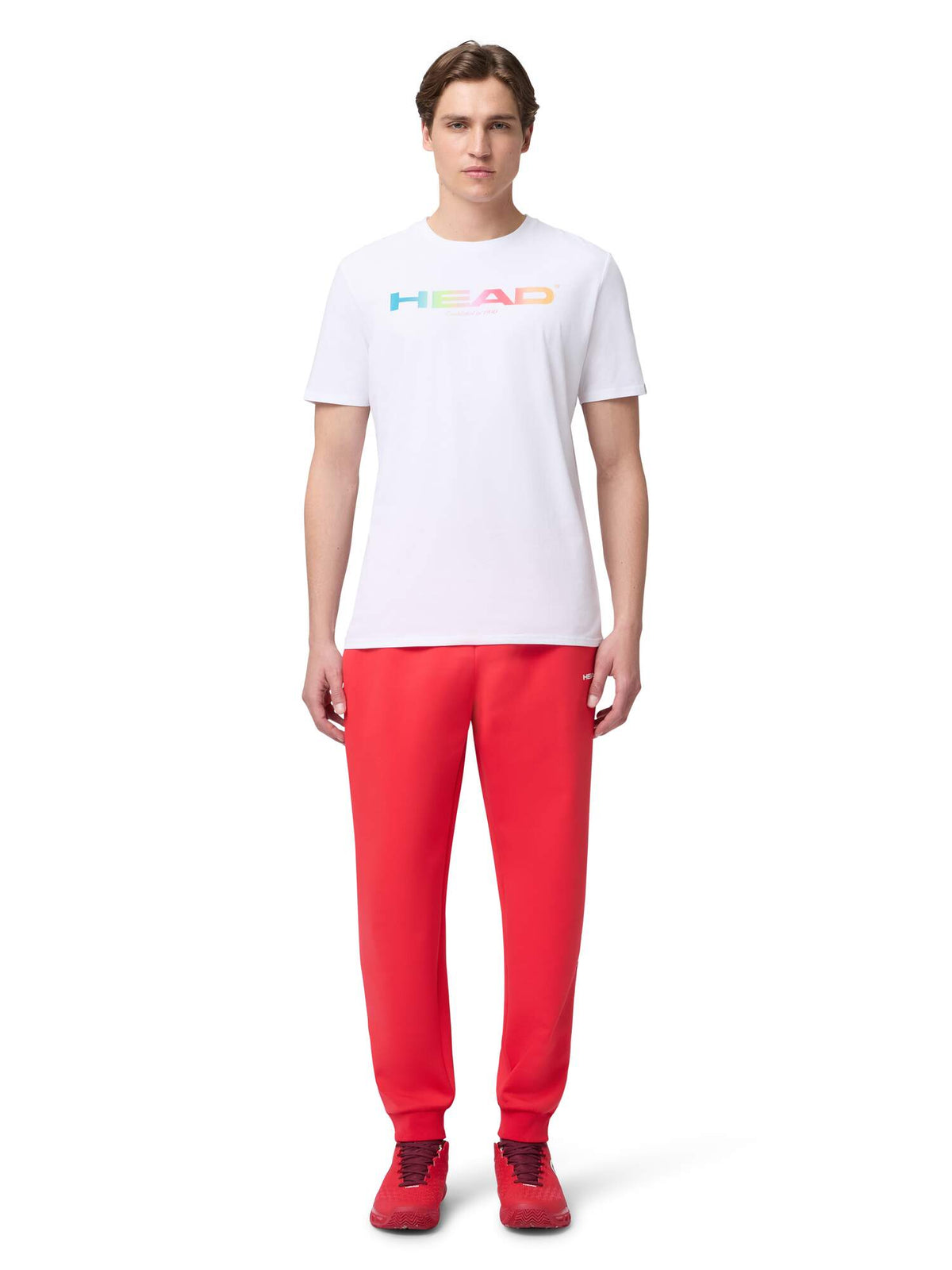 HEAD RAINBOW Mens Tennis T-Shirt in White - model front view