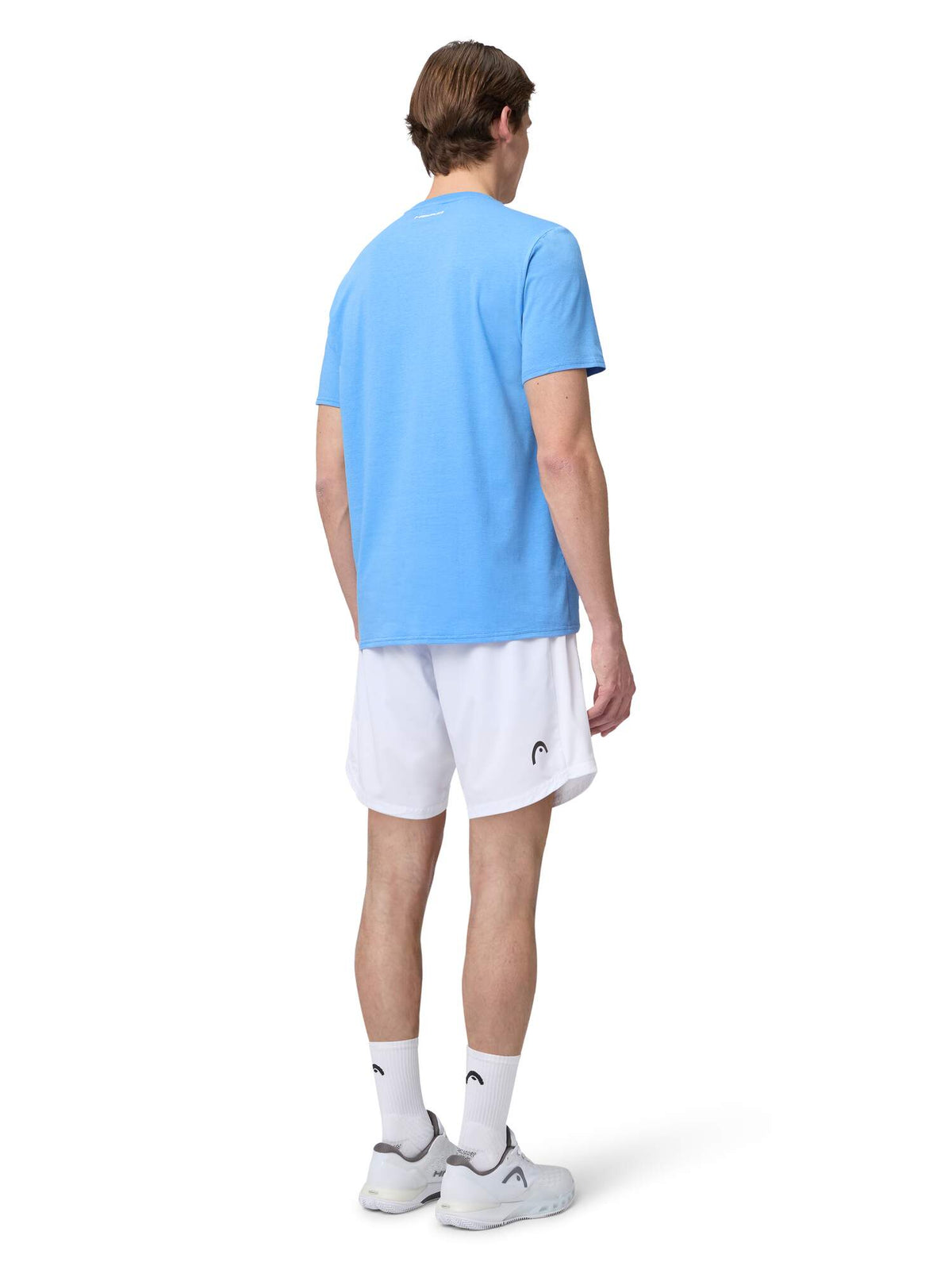 HEAD RAINBOW Mens Tennis T-Shirt in Airforce Blue - model back view