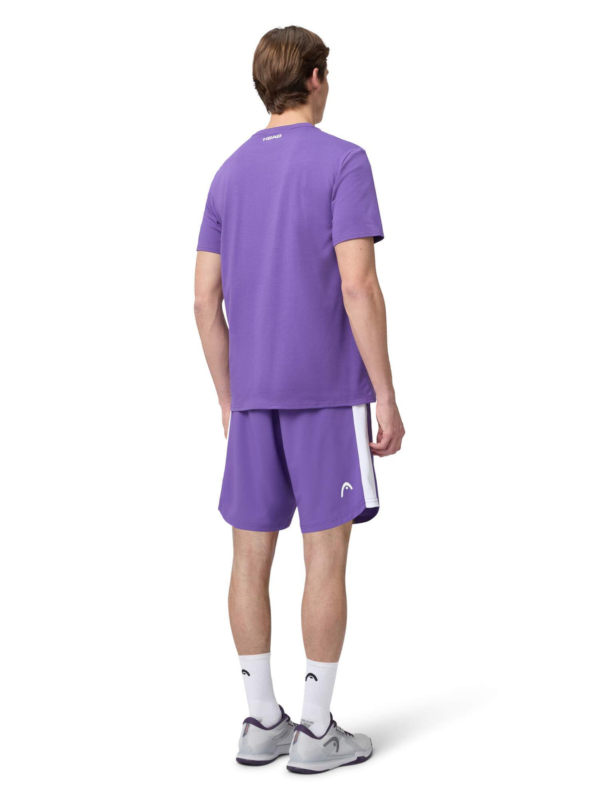 HEAD RAINBOW Mens Tennis T-Shirt in Purple - model back view
