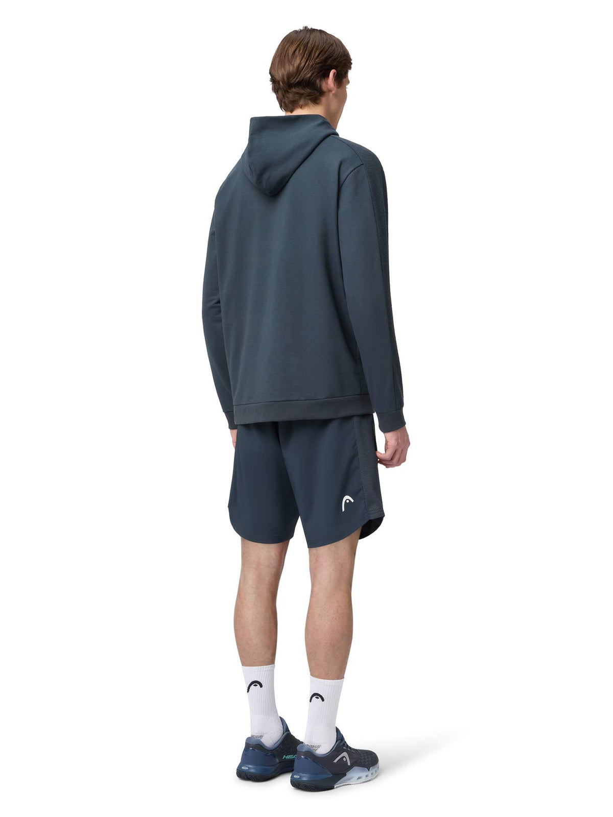 HEAD RALLY Mens Full-Zip Tennis Hoodie in Navy - model back view