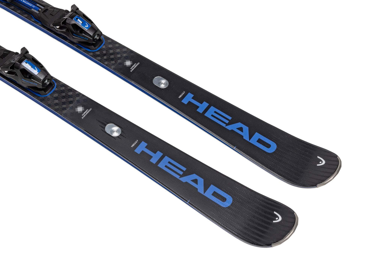 HEAD Supershape e-Titan Skis with Tyrolia Protector EVO PR 13 GW Bindings in Black - tip detail