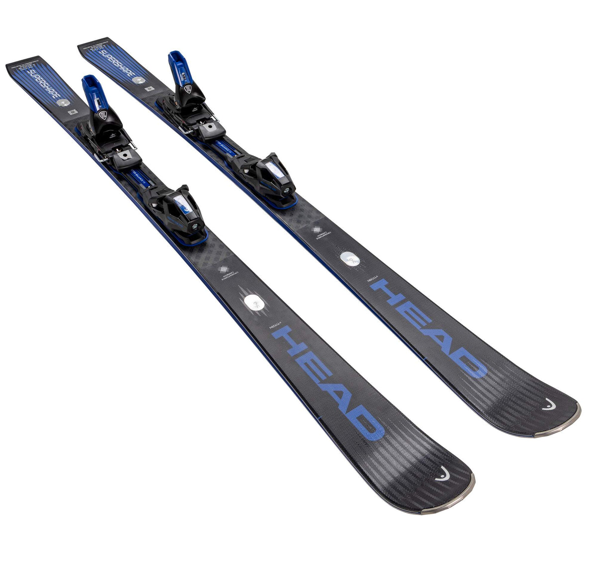 HEAD Supershape e-Titan Skis with Tyrolia Protector EVO PR 13 GW Bindings in Black - full angle view