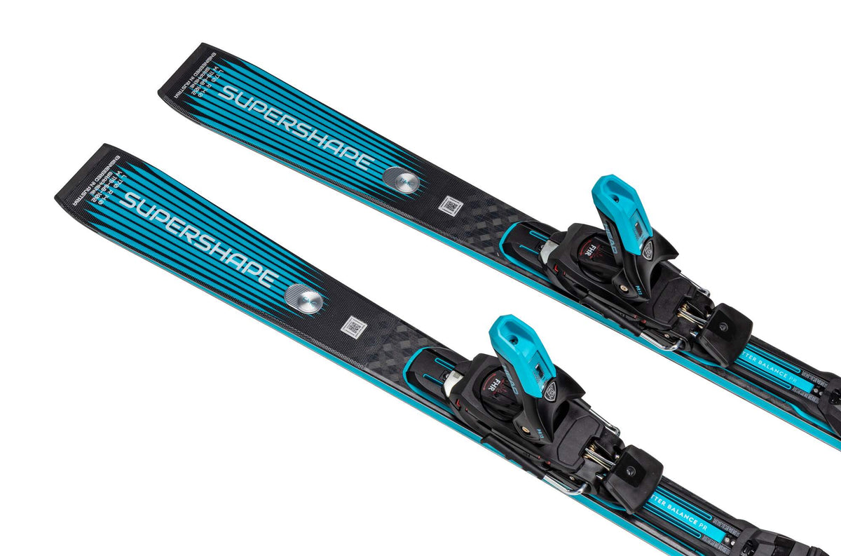 HEAD Supershape e-Speed Skis with Protector EVO PR 13 GW Bindings in Black - tail detail