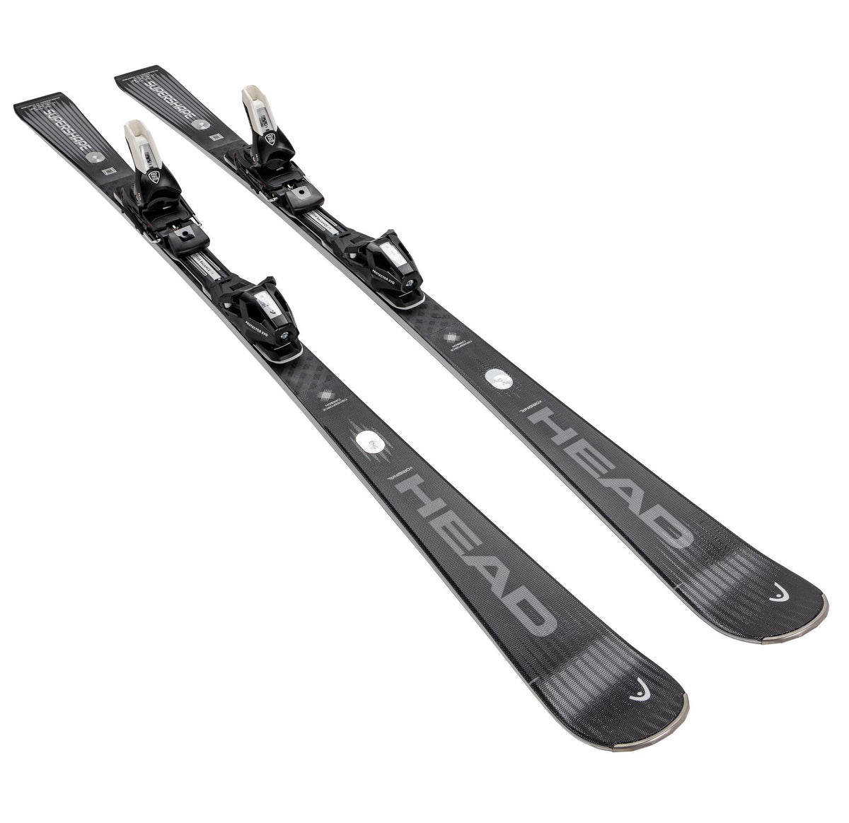 HEAD Supershape e-Original Skis with Protector EVO PR 13 GW Bindings - angled view