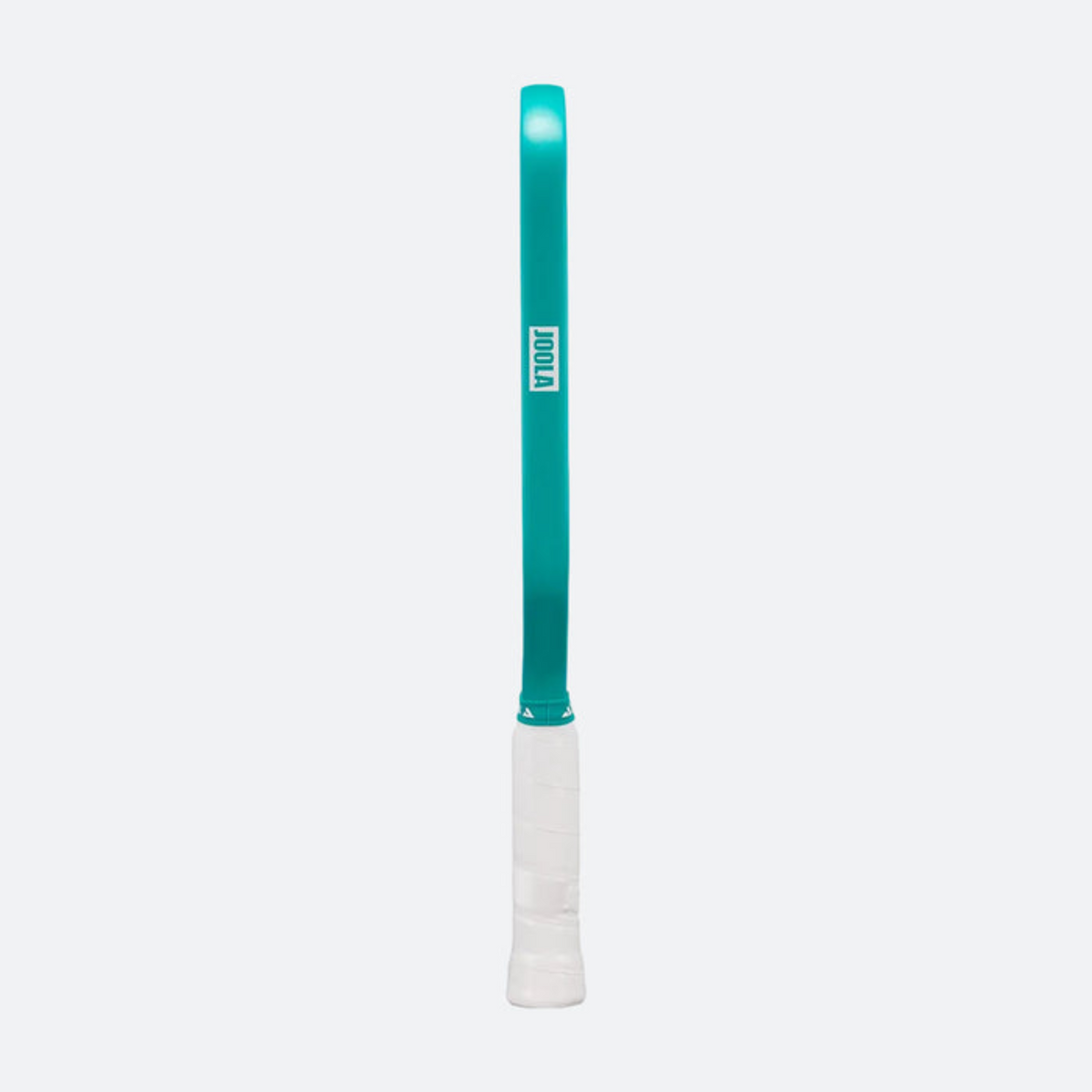 Teal and white baseball bat on a light gray background