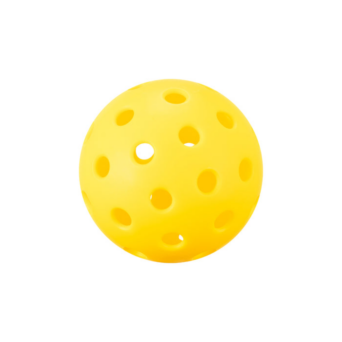 Yellow perforated ball on a white background