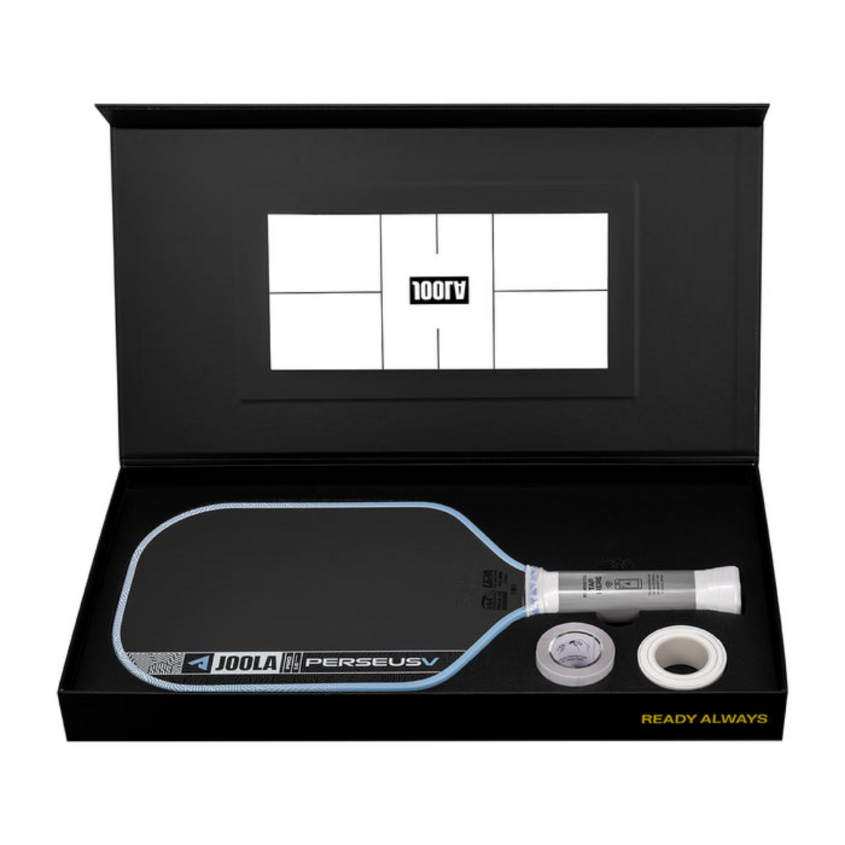 Joola Perseus V pickleball paddle in a black box with a white background