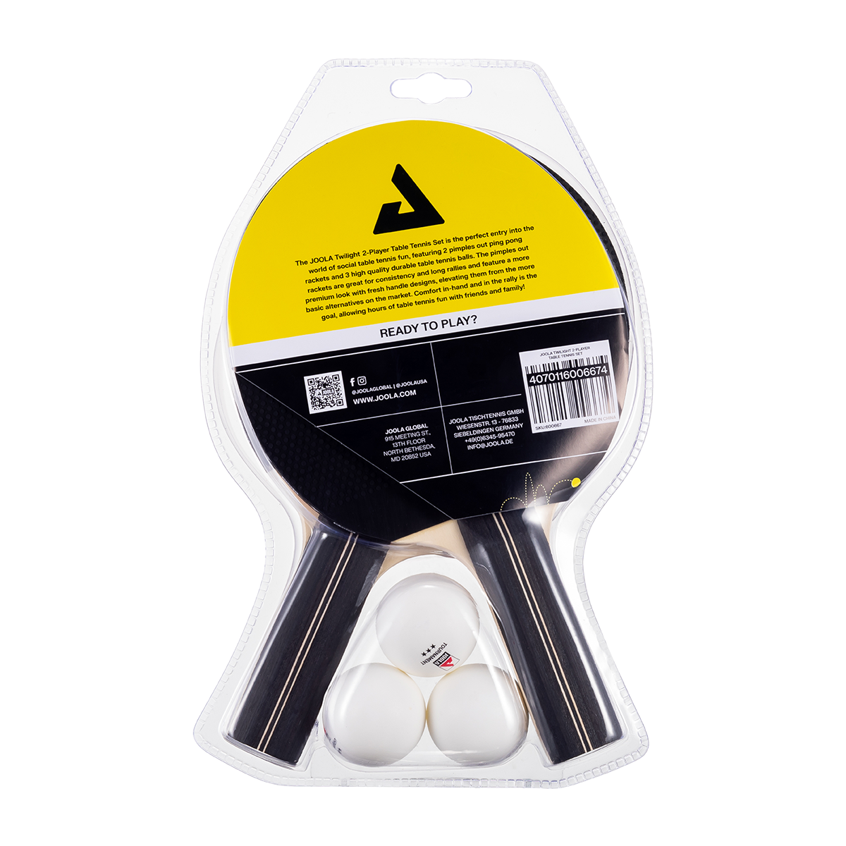 JOOLA Twilight 2-Player Table Tennis Set product image