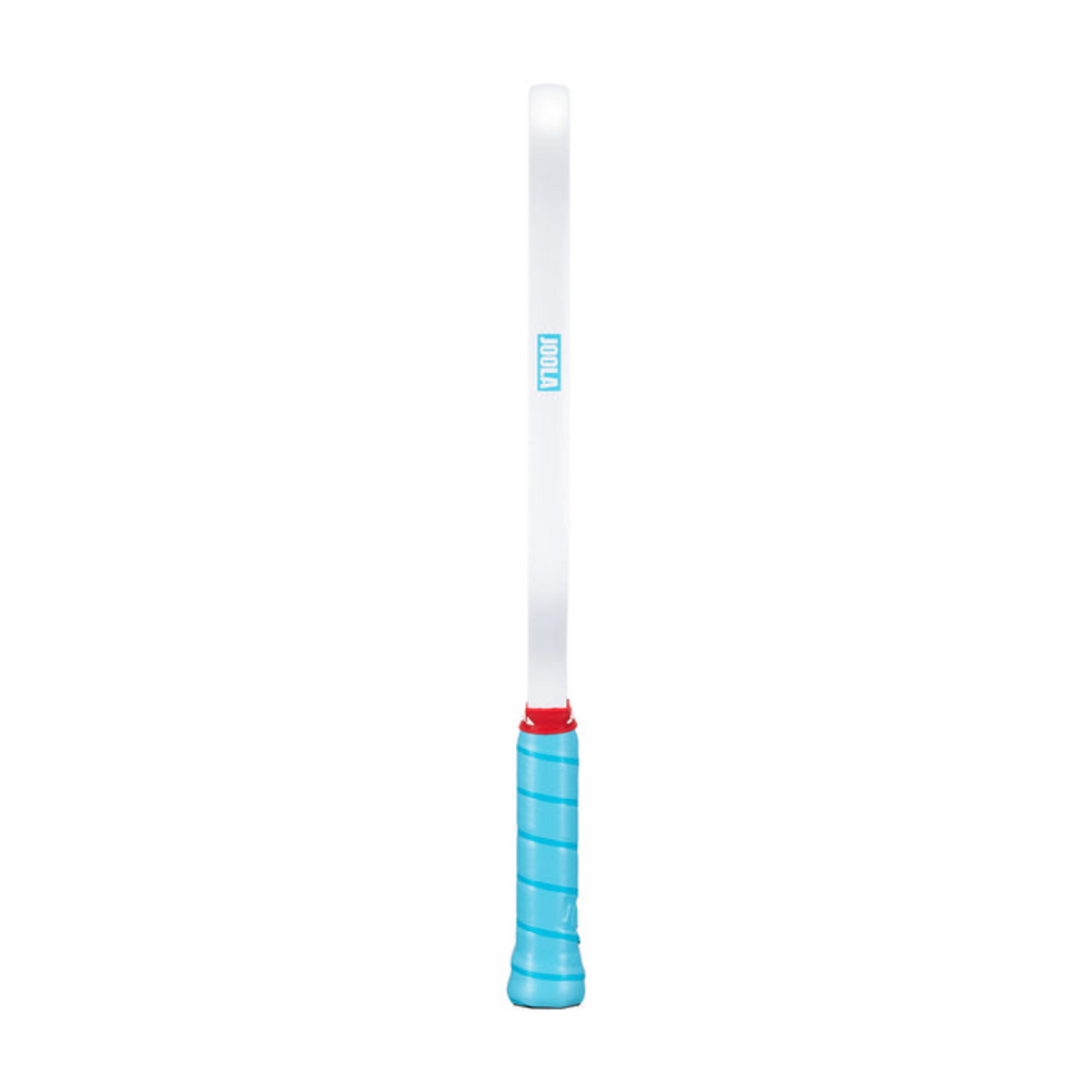 Light-up toy bat with blue handle and red accents on a white background